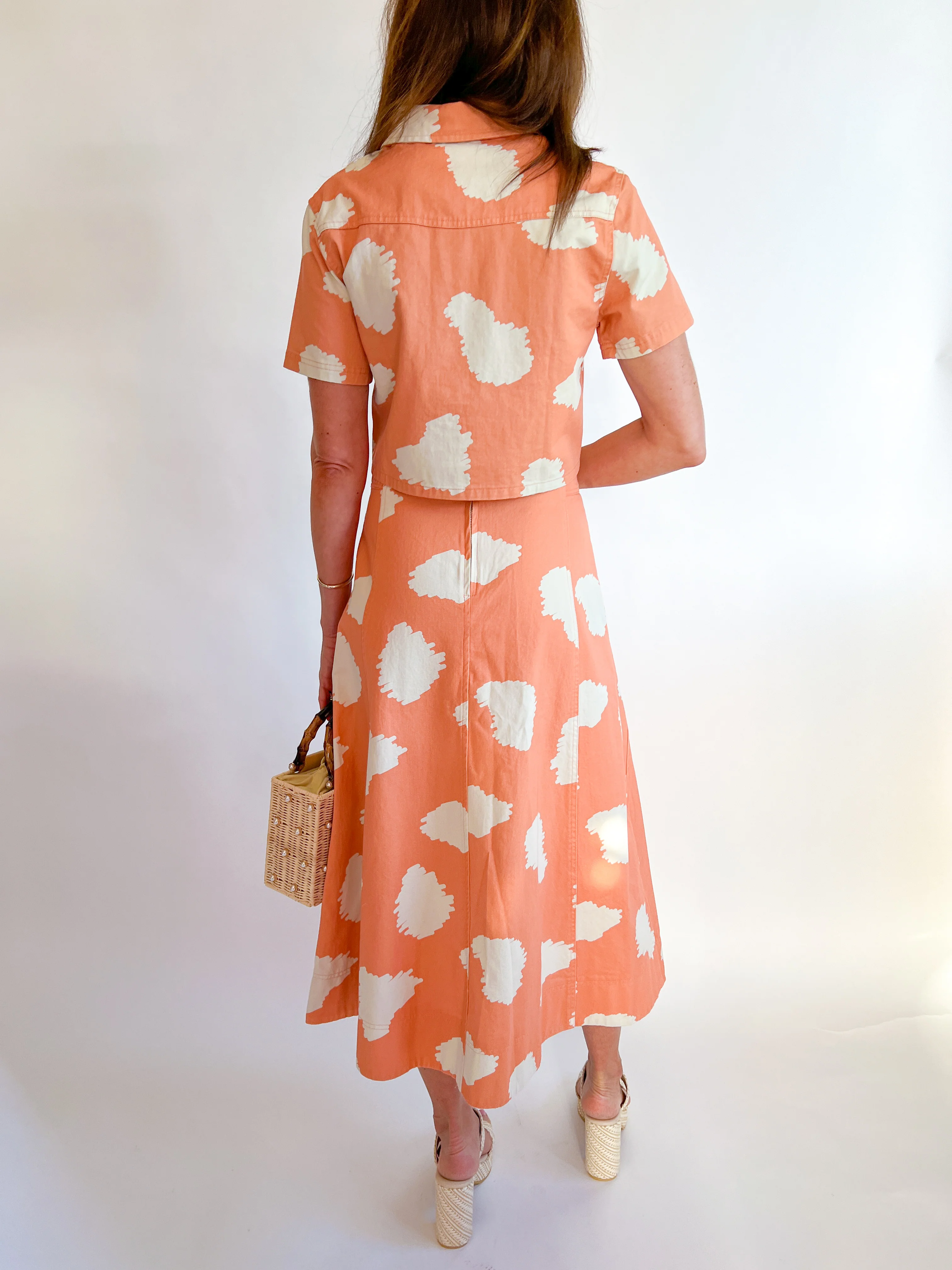 Abstract Print A Line Midi Skirt - Image 2