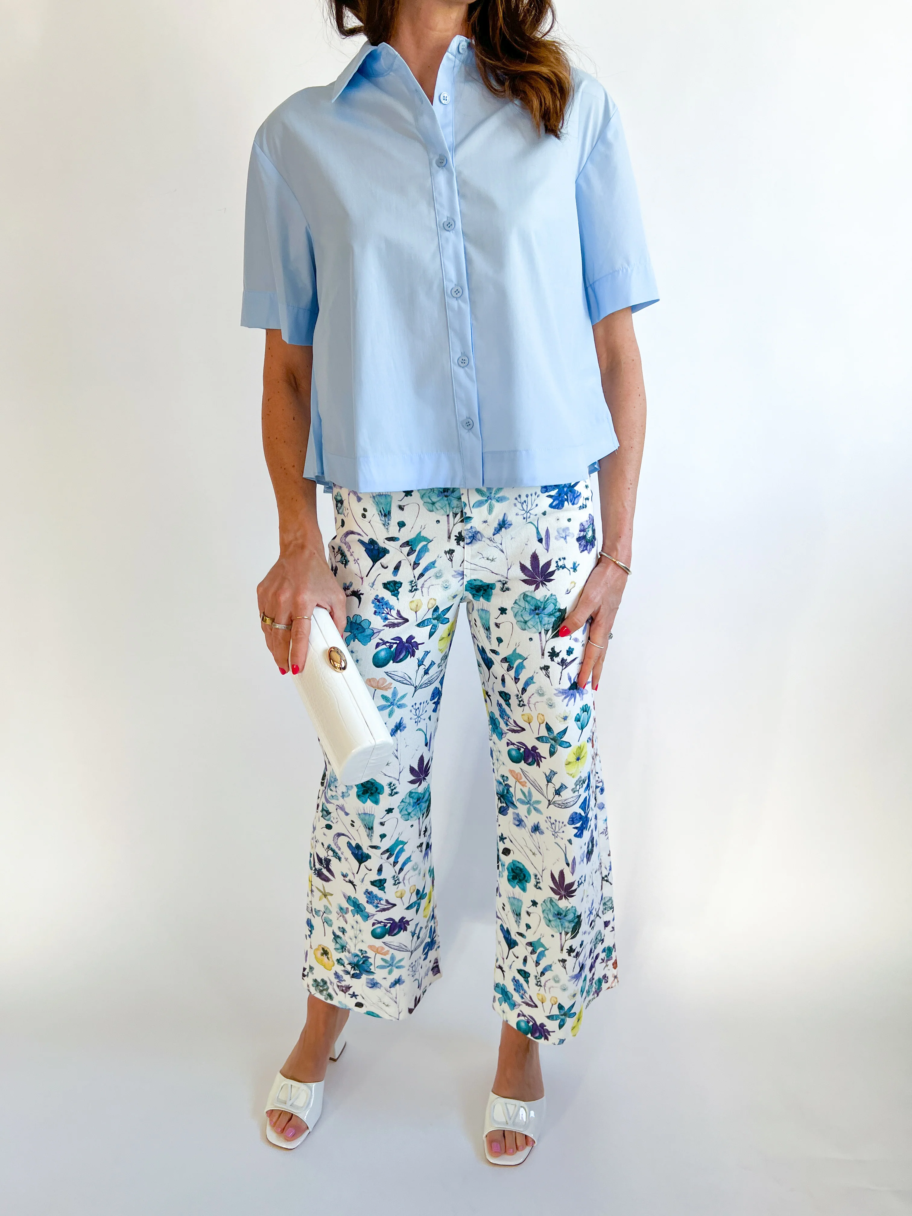 Blue Floral Pants