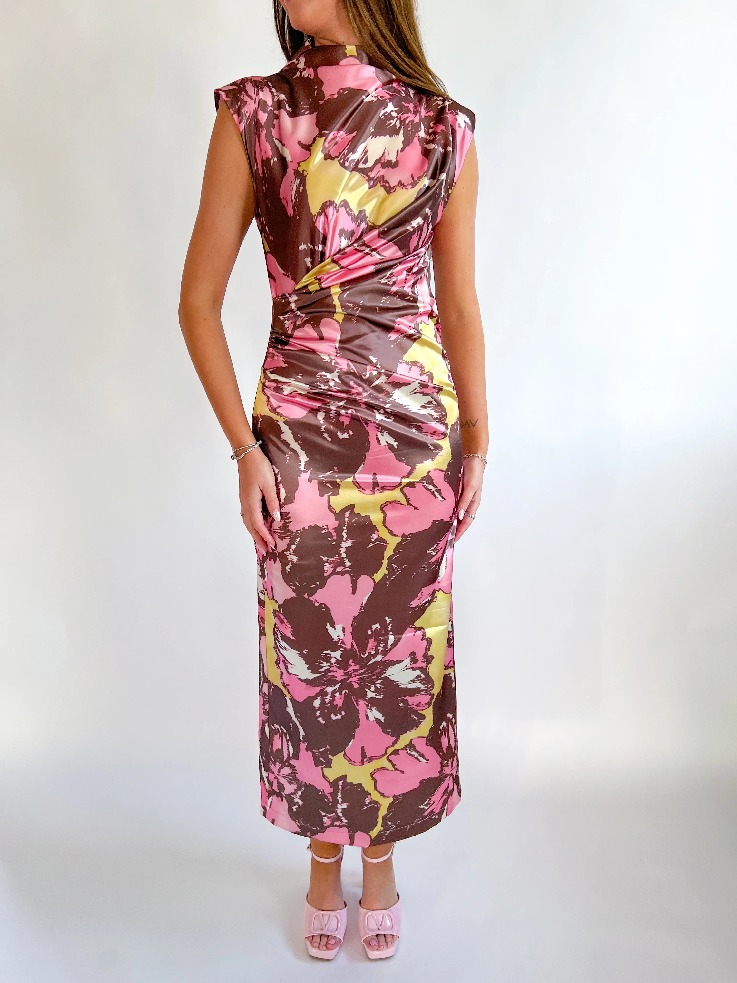 Cap Sleeve Mock Neck Dress