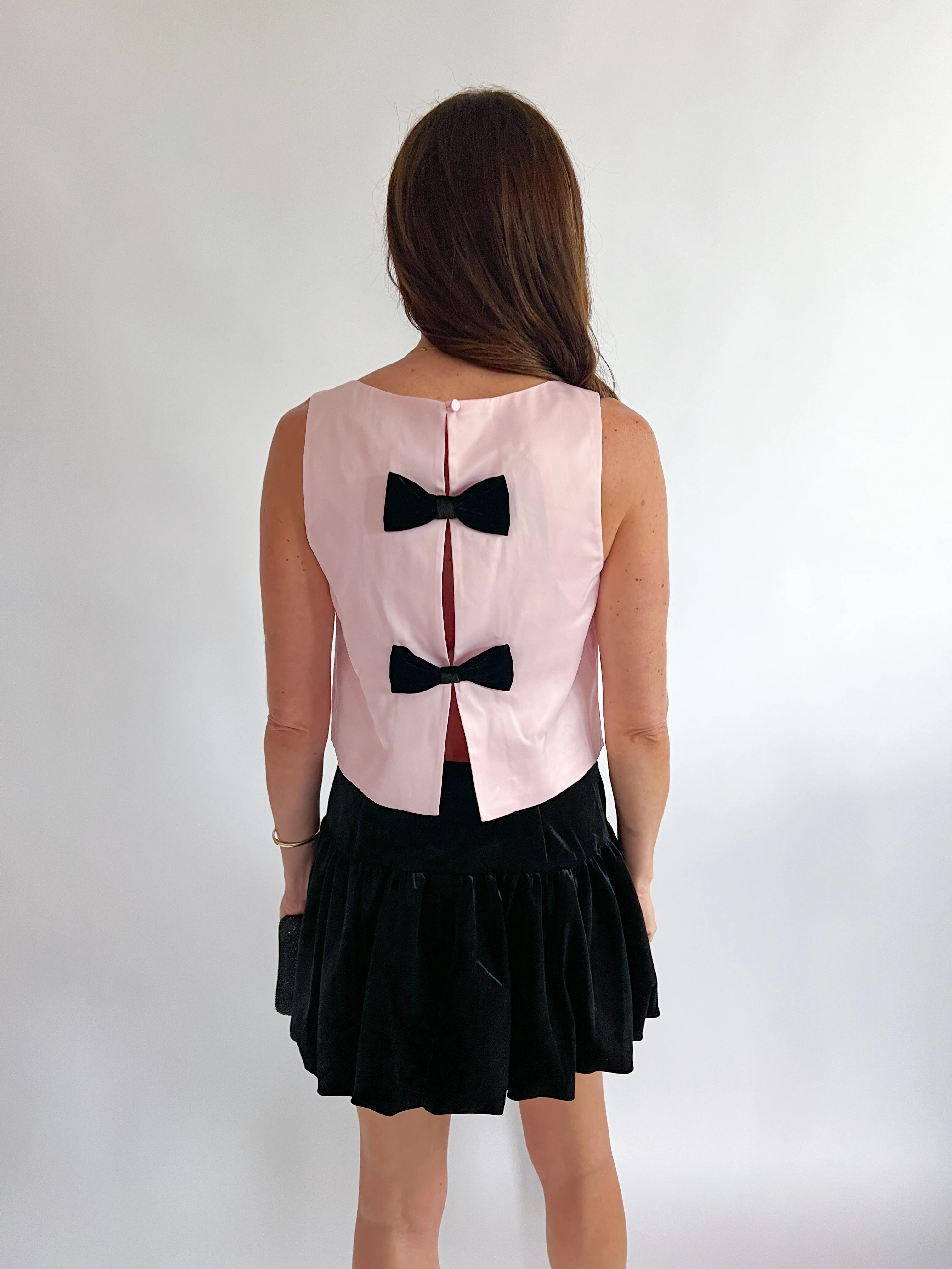 Carey Combo Velvet Bow Top - Image 4