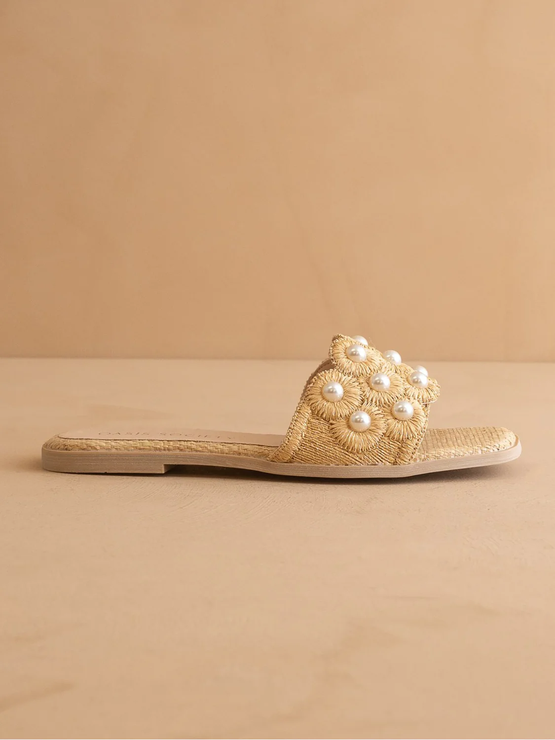 Cathleen Pearl Raffia Slide Sandal - Image 3