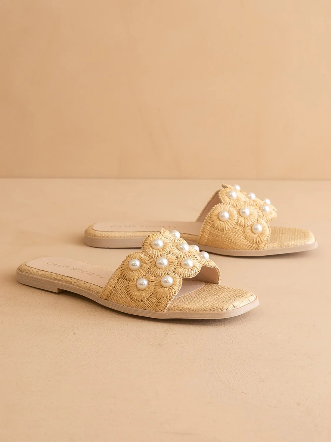 Cathleen Pearl Raffia Slide Sandal - Image 4