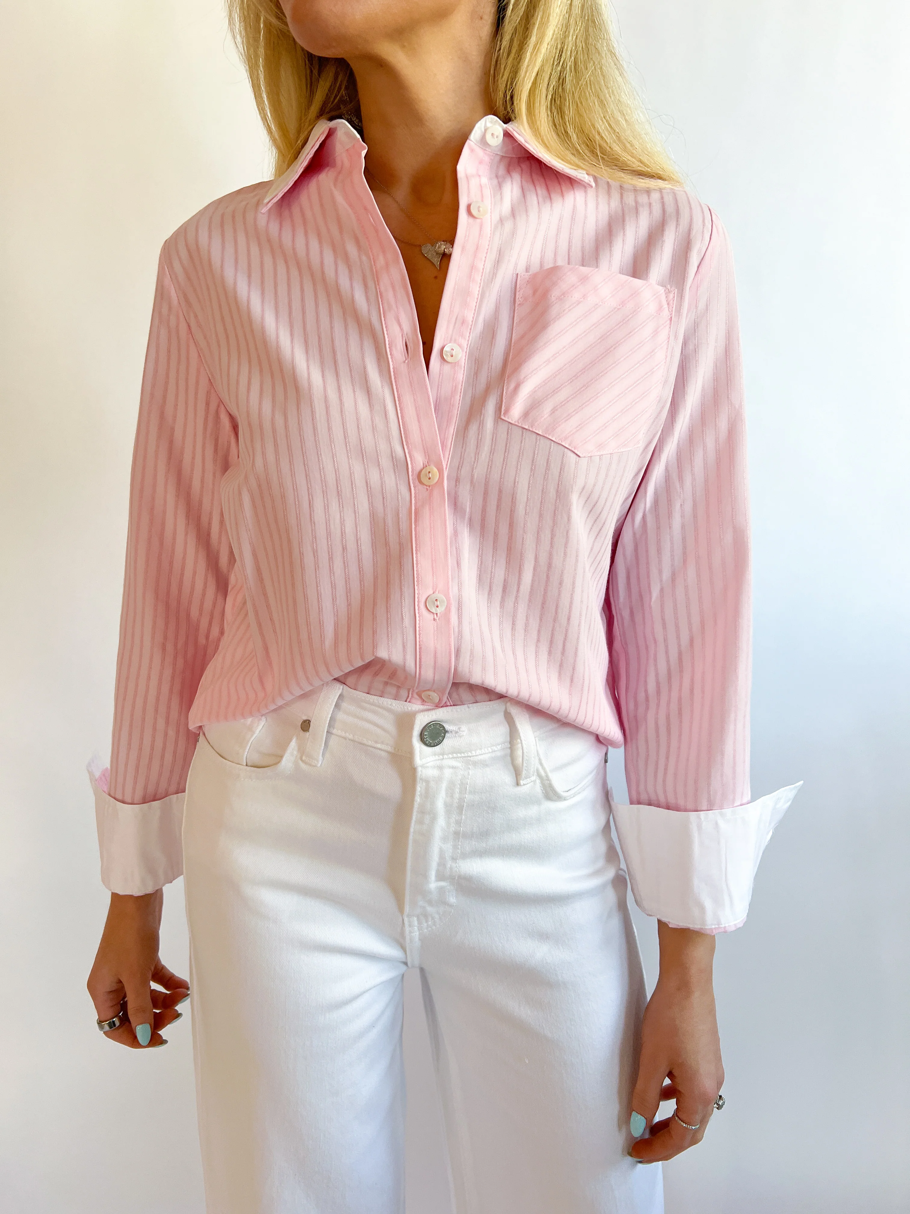 Daphne Contrast Collar Button Down Shirt