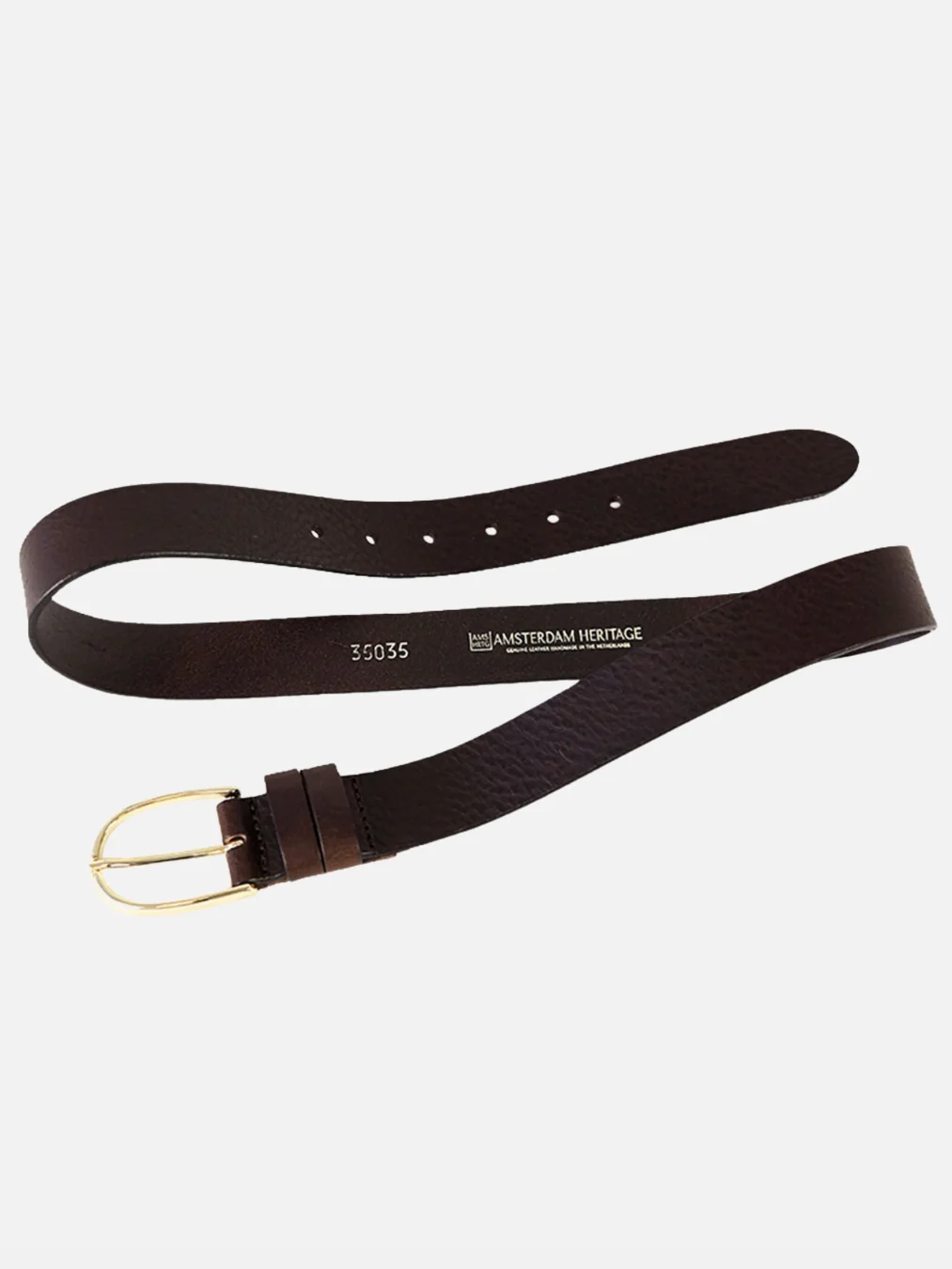 Drika Classic Leather Belt Gold Buckle - Image 3