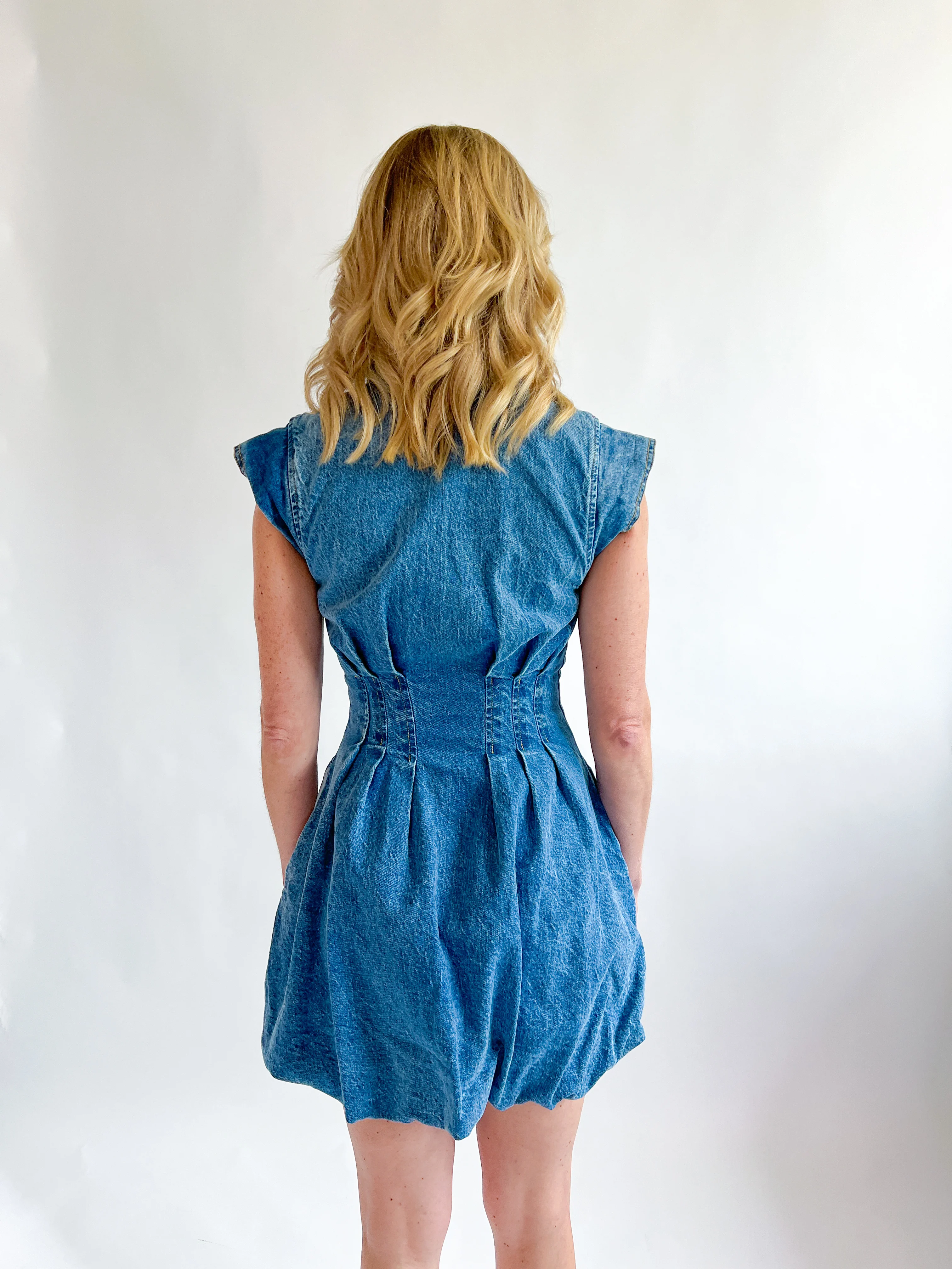 Dyanne Bubble Hem Mini Dress - Image 2