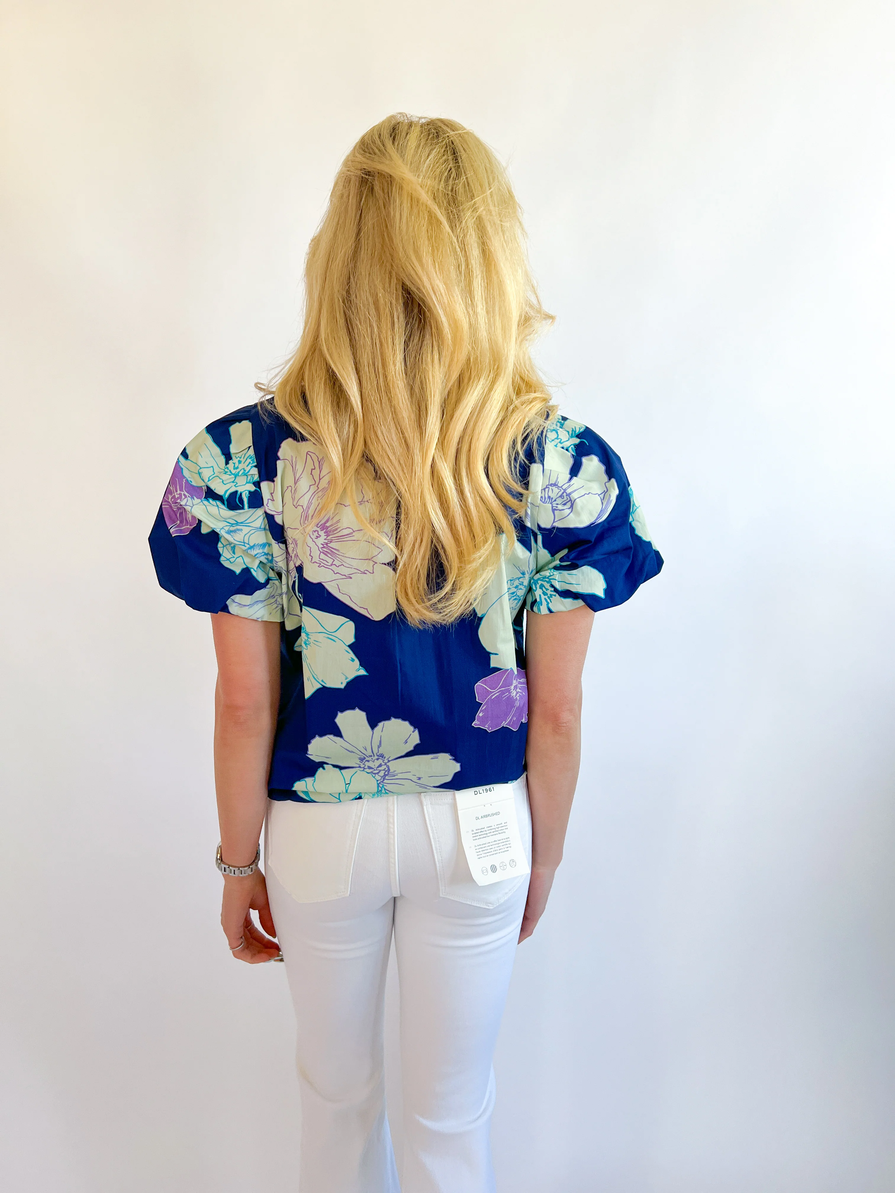 Faye Floral Split Neck Top - Image 2