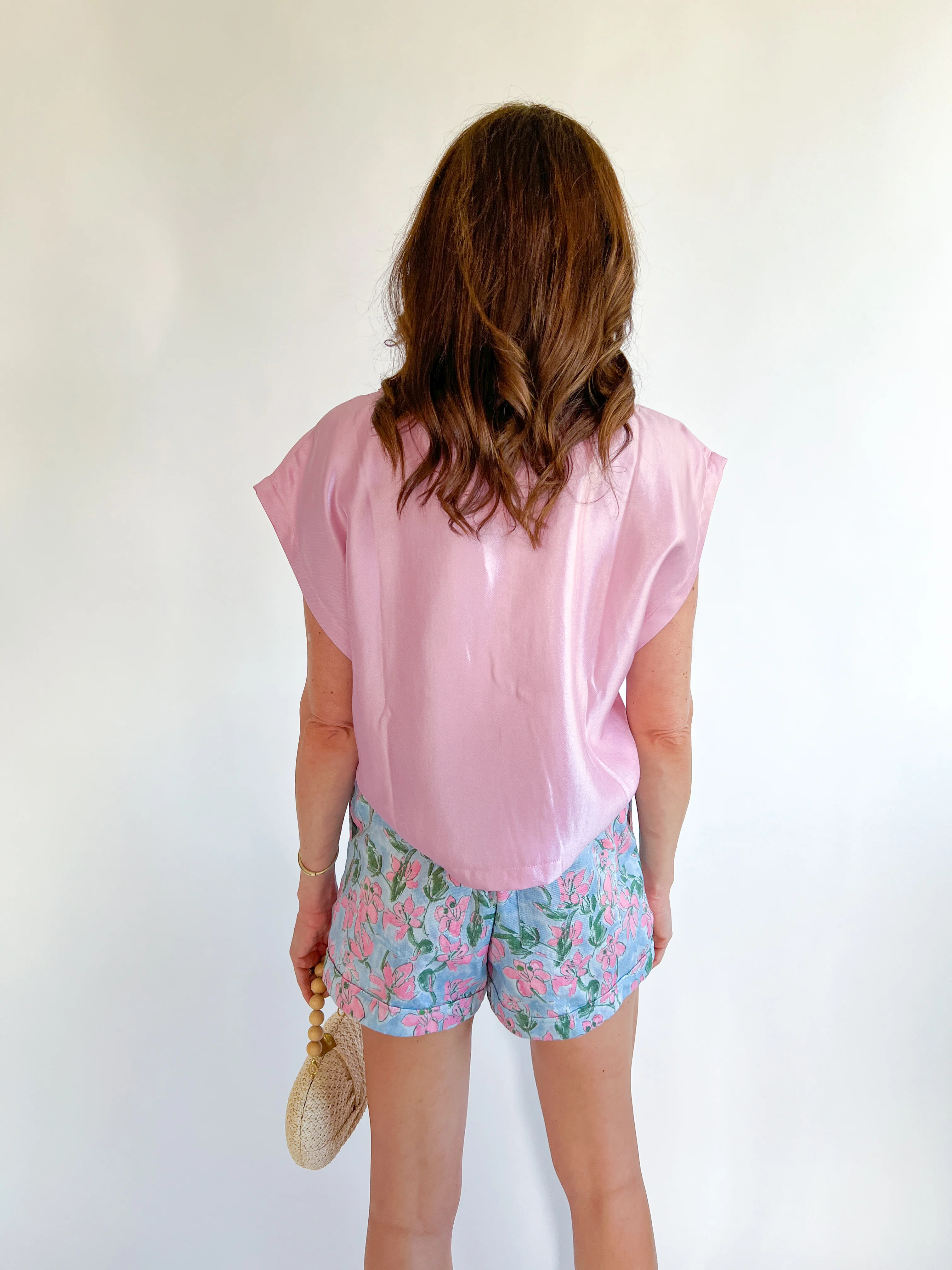 Floral Cuffed Denim Shorts - Image 3