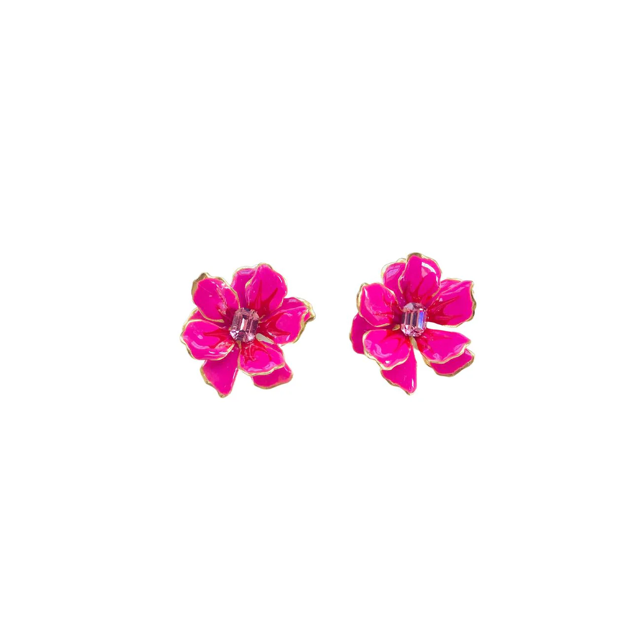 Handpainted Small Flower Earrings