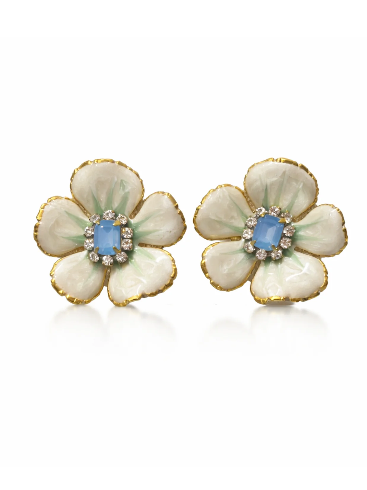 Handpainted Small Flower Earrings - Image 10