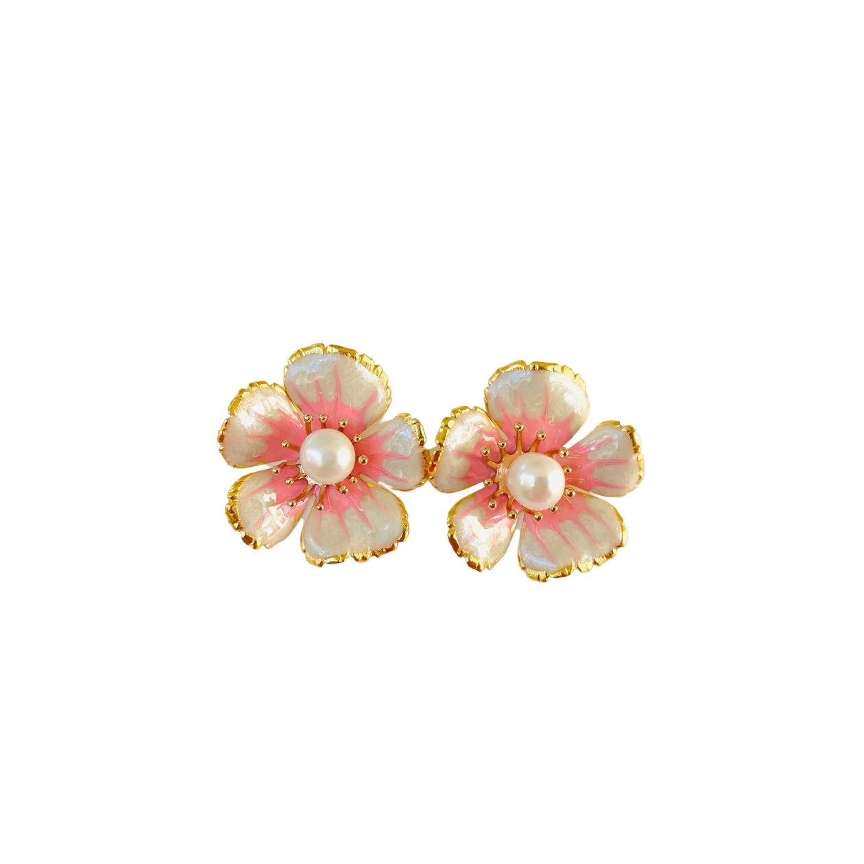 Handpainted Small Flower Earrings - Image 5