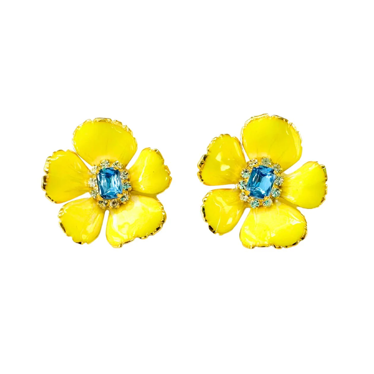 Handpainted Small Flower Earrings - Image 6