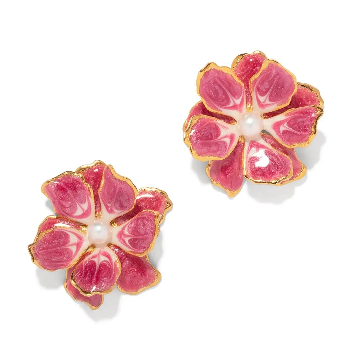 Handpainted Small Flower Earrings - Image 7