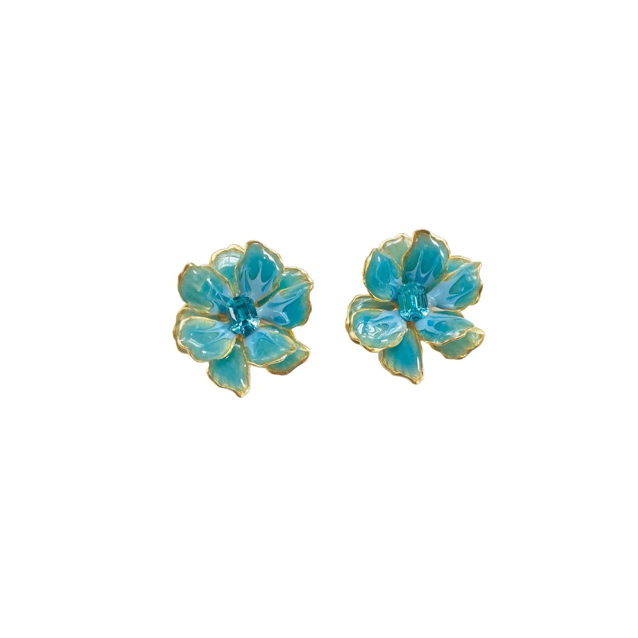Handpainted Small Flower Earrings - Image 8