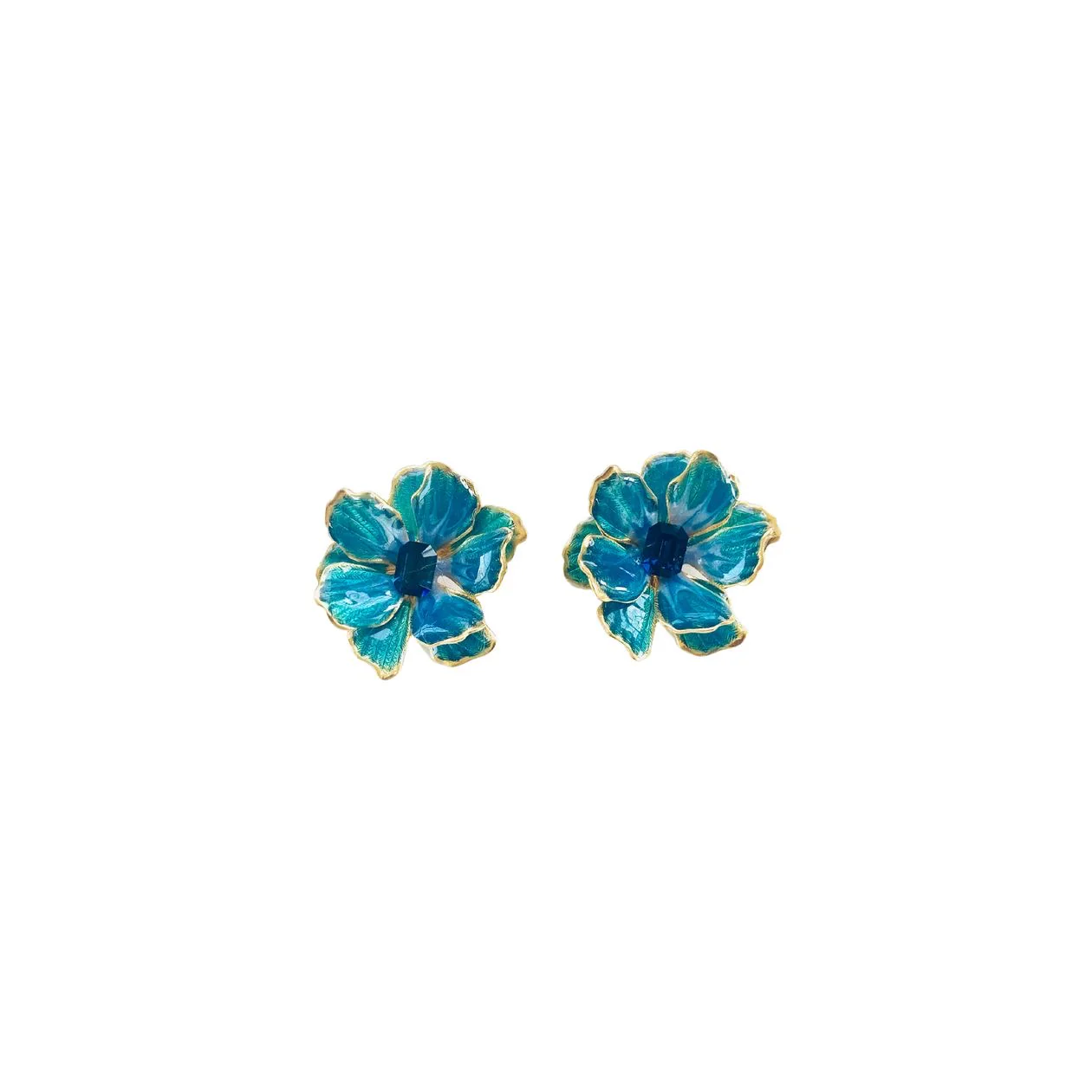 Handpainted Small Flower Earrings - Image 9