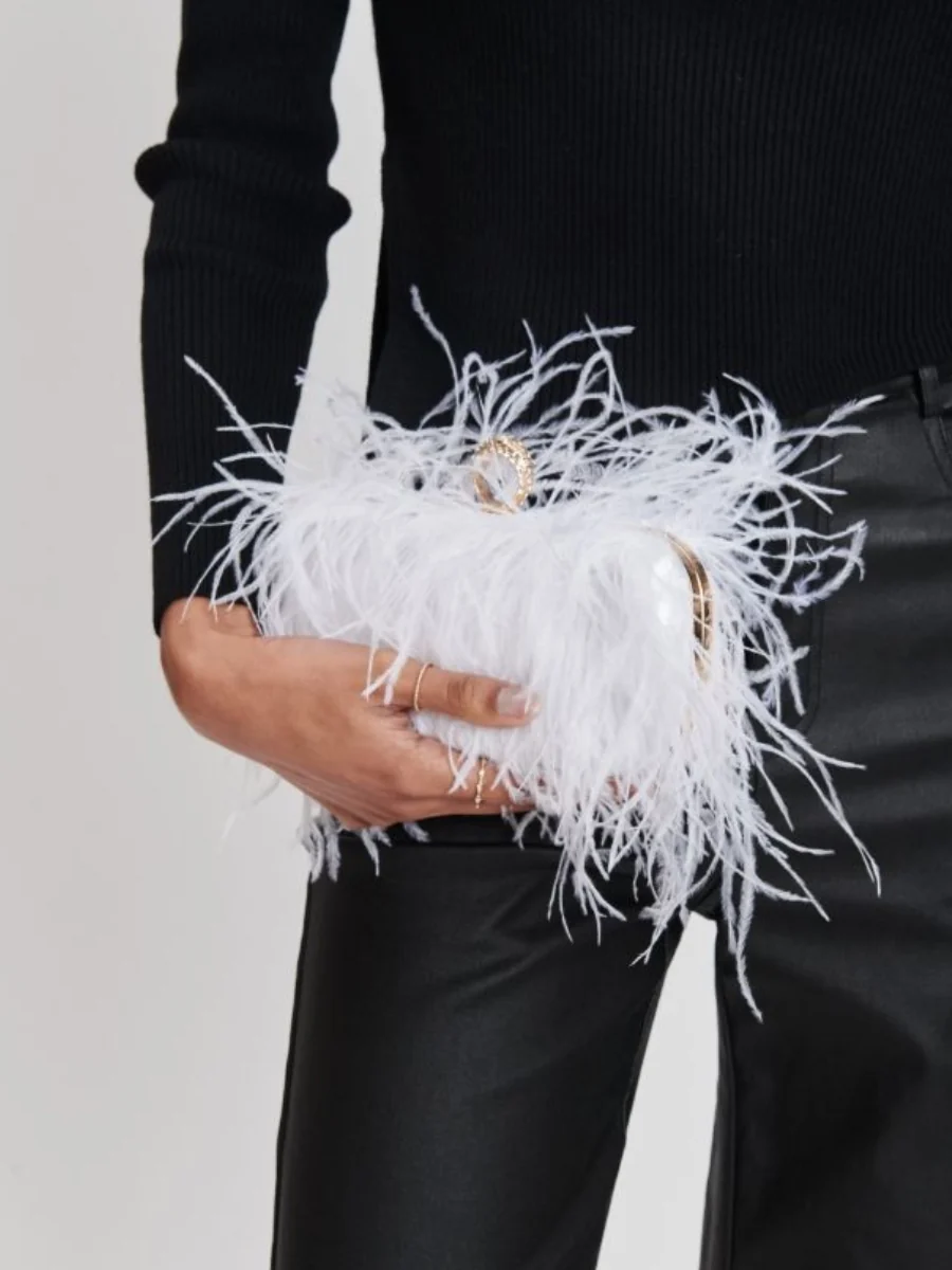 Harlow Feather Evening Bag - Image 5