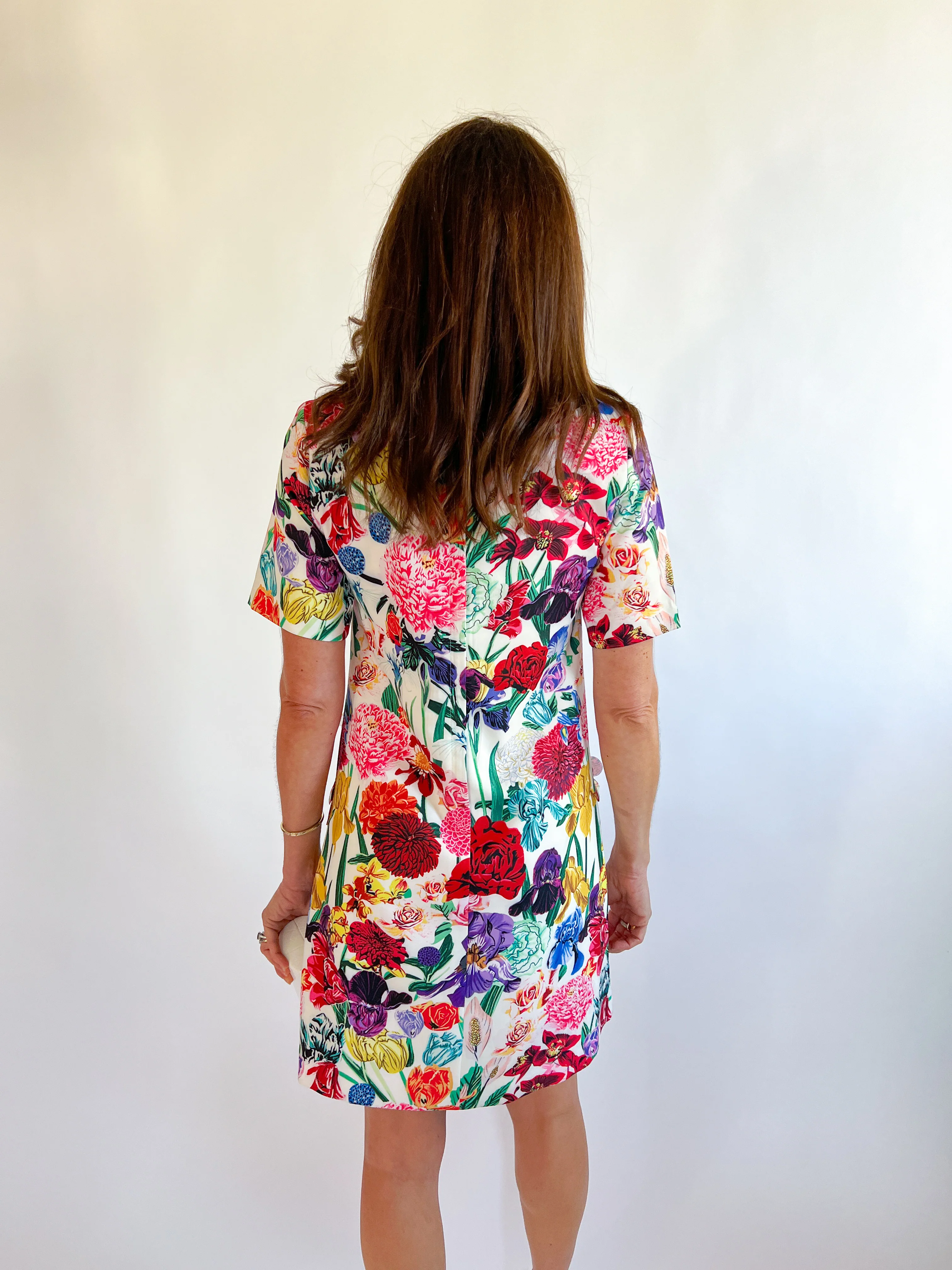 Floral Dress with 3D Beaded Blooms & Elegance - Image 4