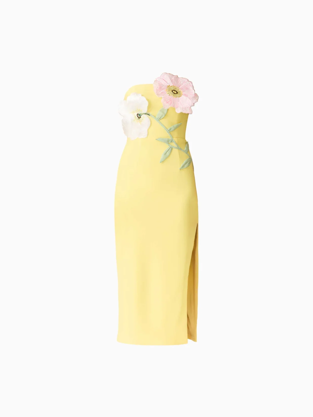 Yellow Hope Strapless Midi Dress - Image 4