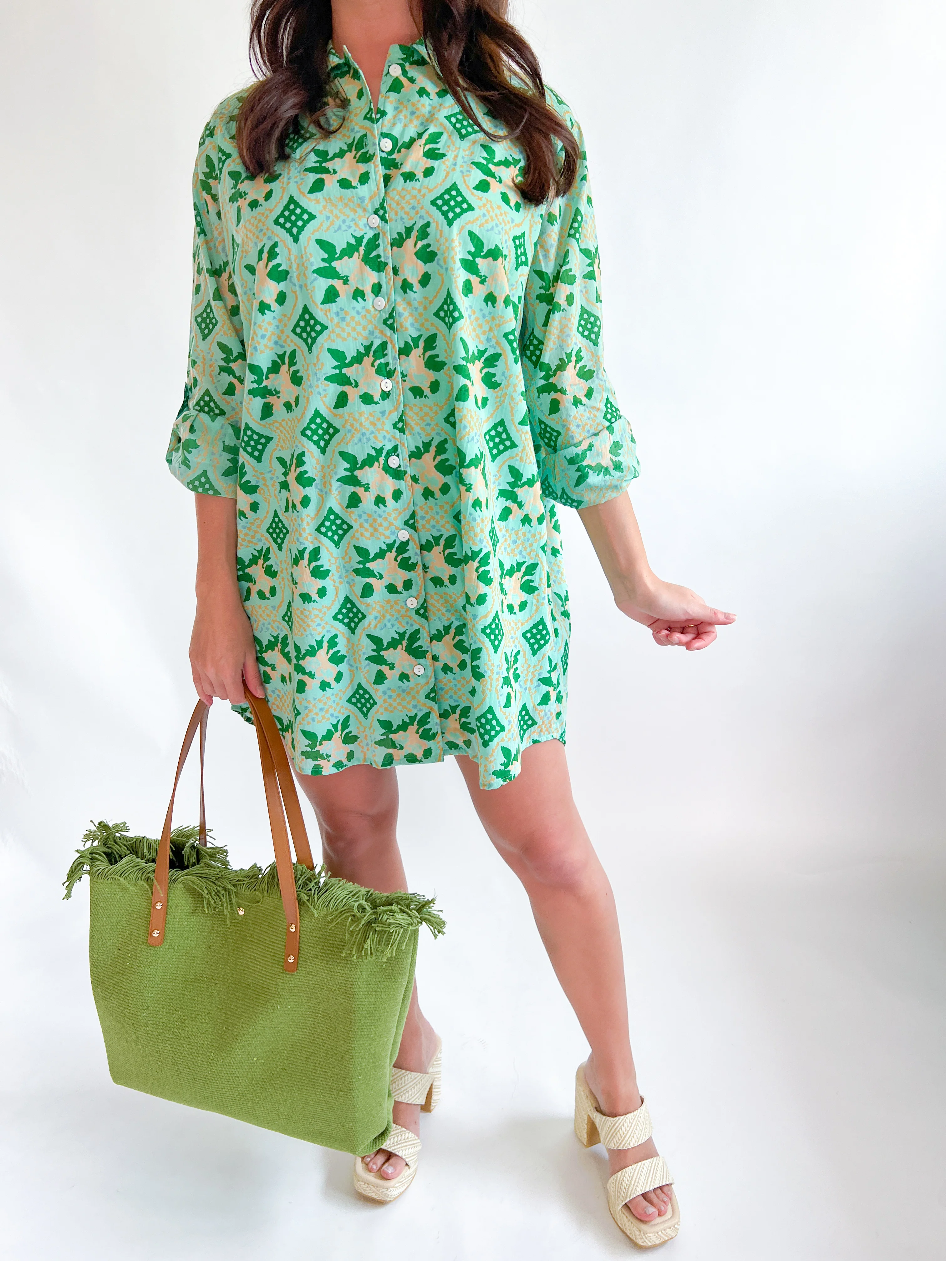 Lattice Long Sleeve Cabana Dress - Image 2