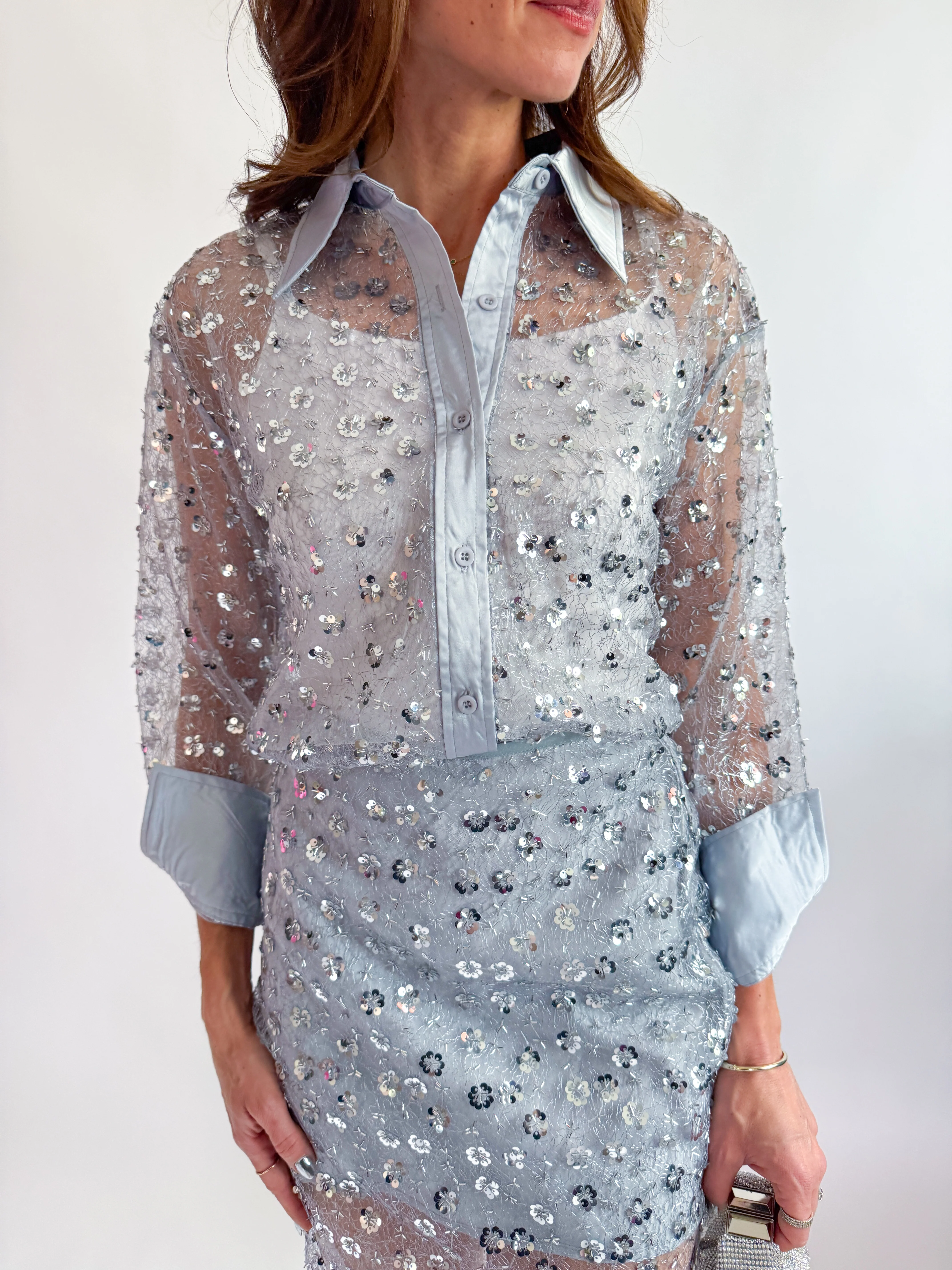 Sheer Sequin Shirt - Image 2