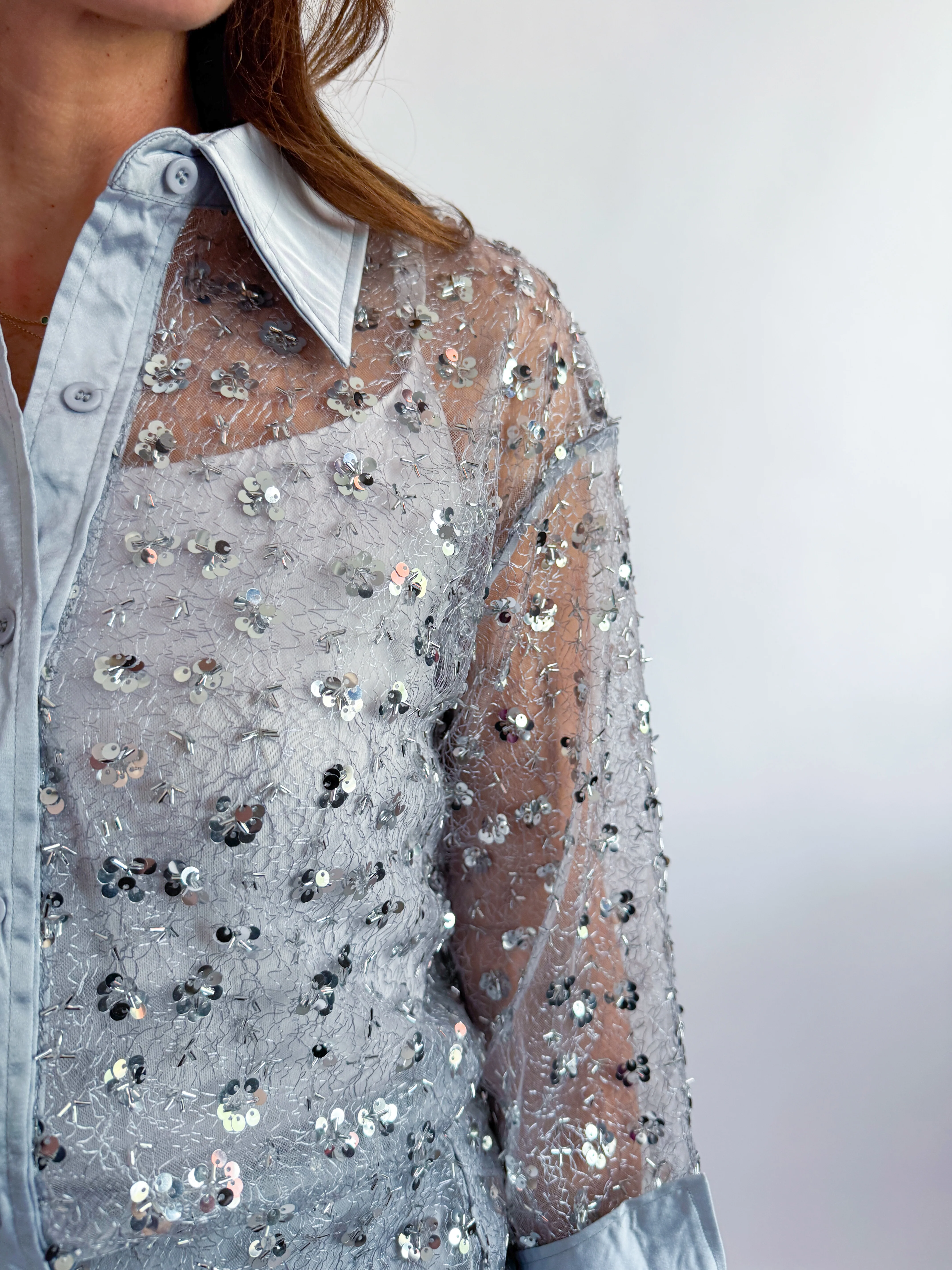 Sheer Sequin Shirt - Image 3