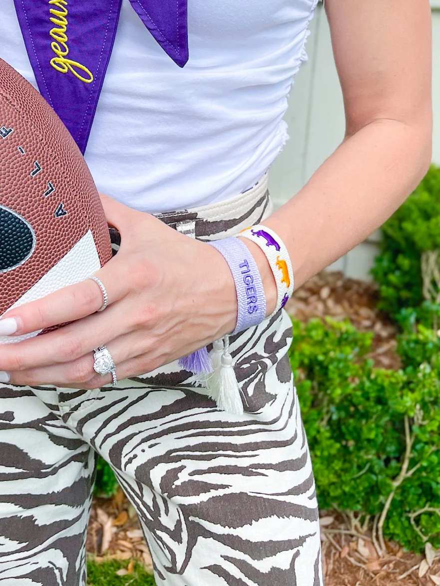 LSU Woven Tassel Bracelets - Image 5