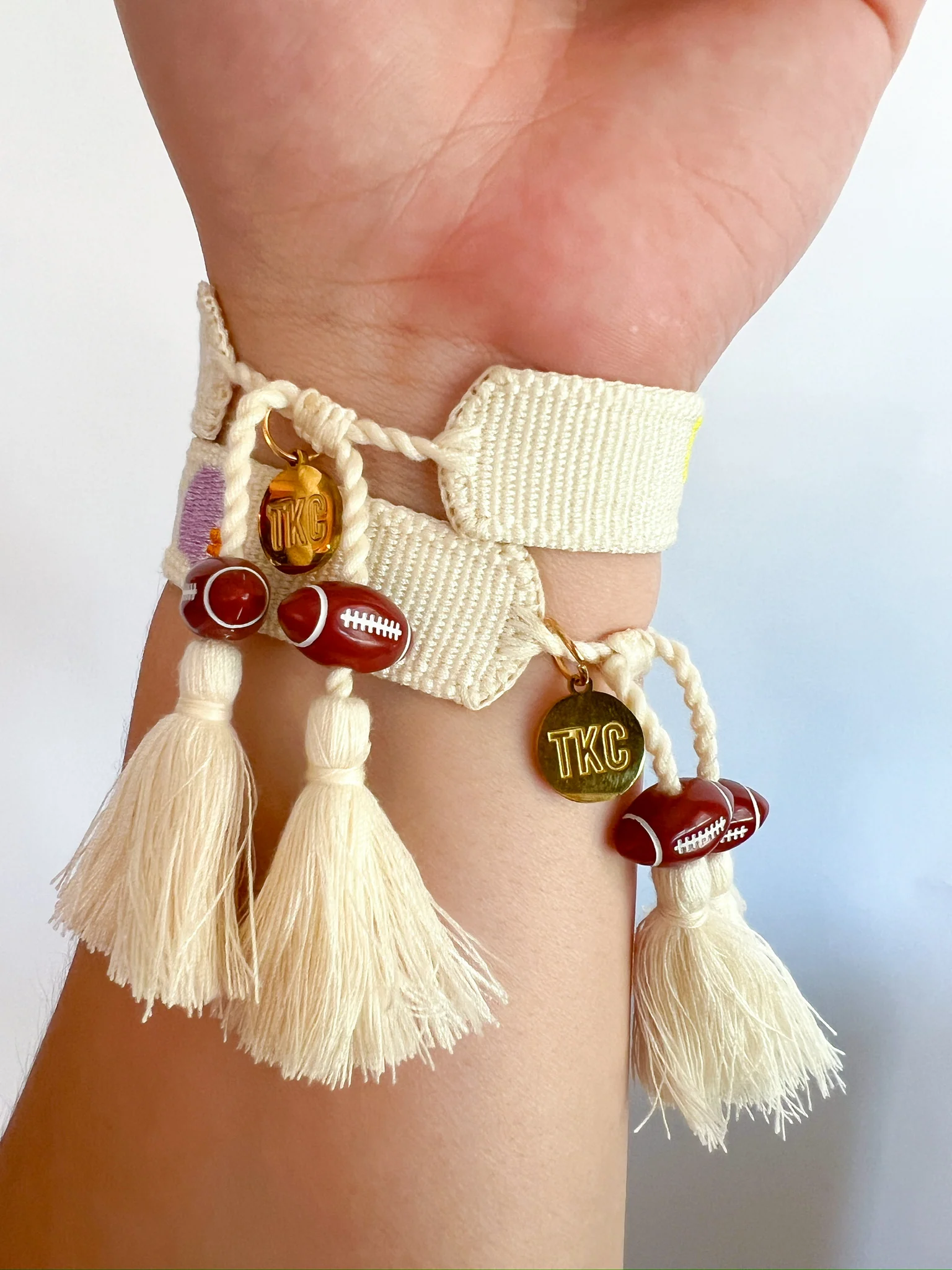 LSU Woven Tassel Bracelets - Image 7