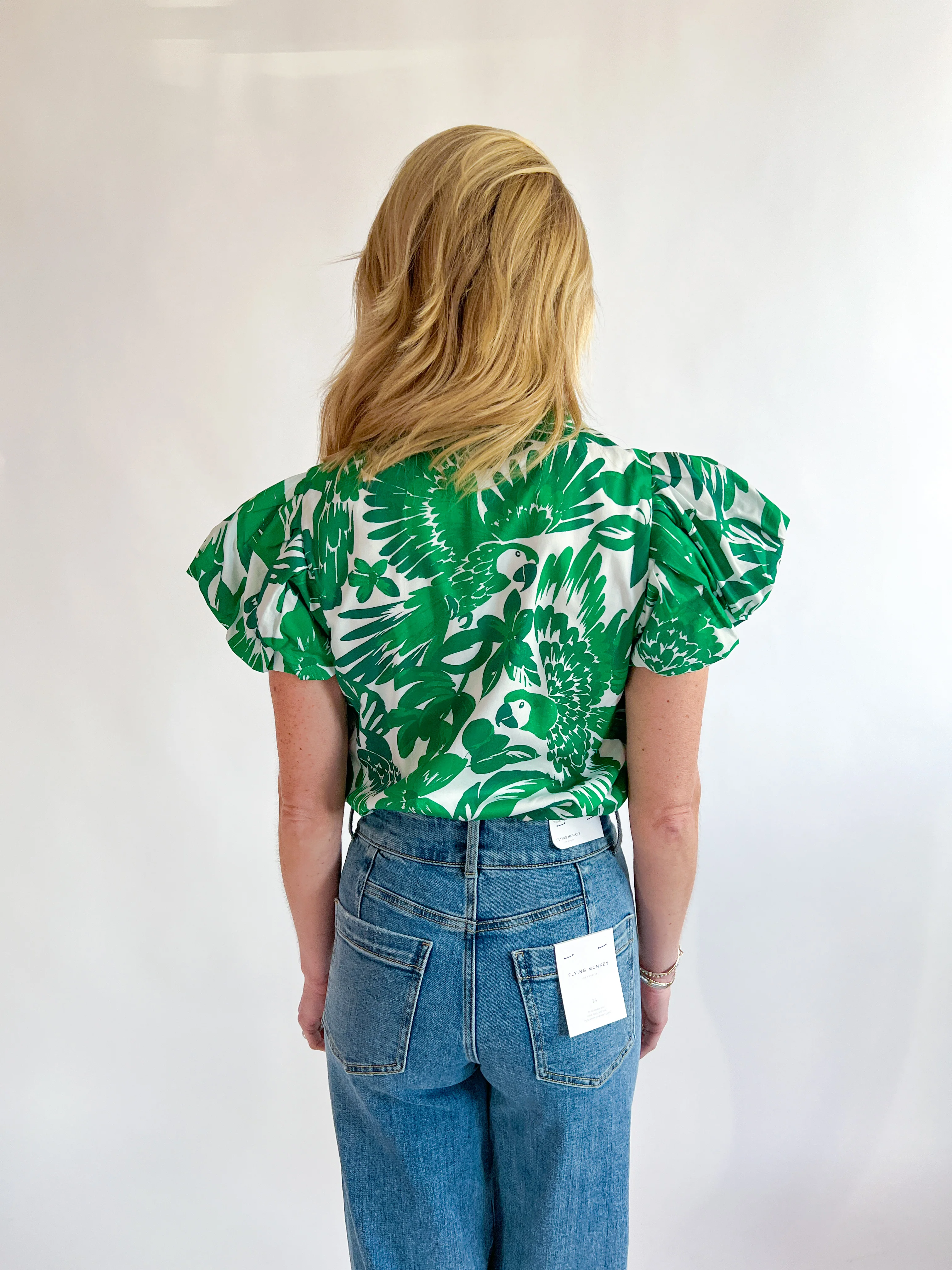 Masey Floral Kent Split Neck Top - Image 2