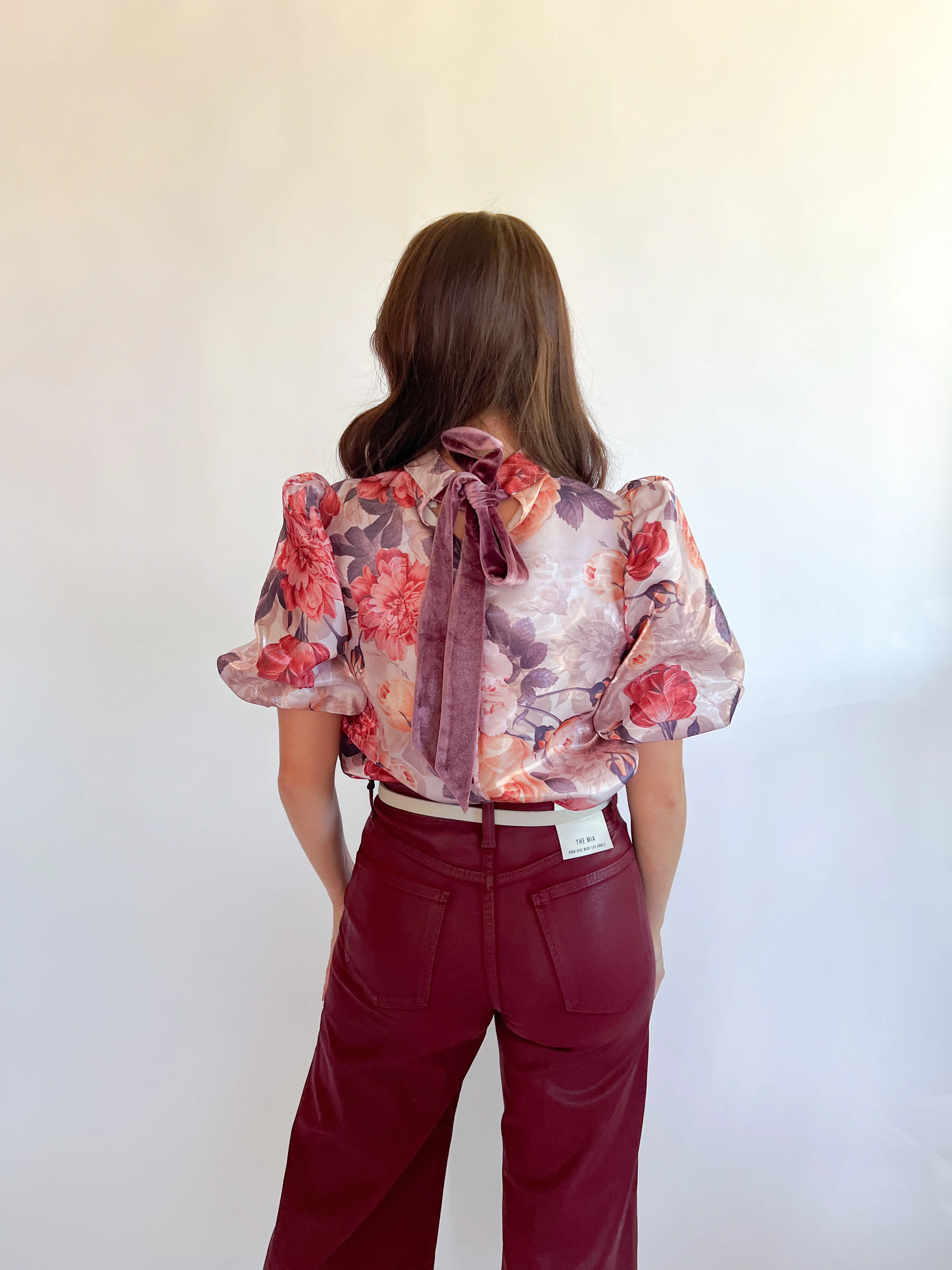 Mock Neck Rose Blouse - Image 3