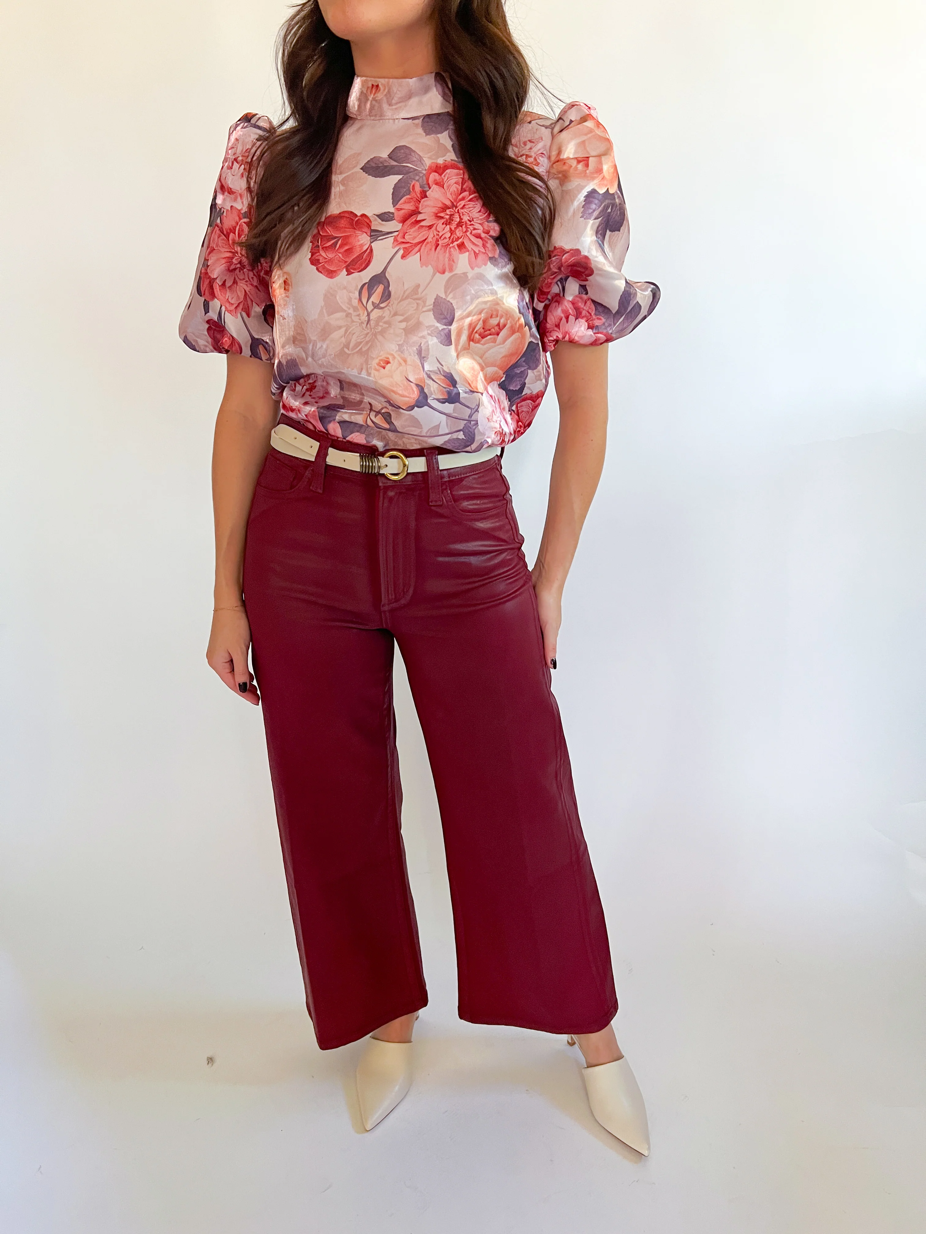 Mock Neck Rose Blouse - Image 4