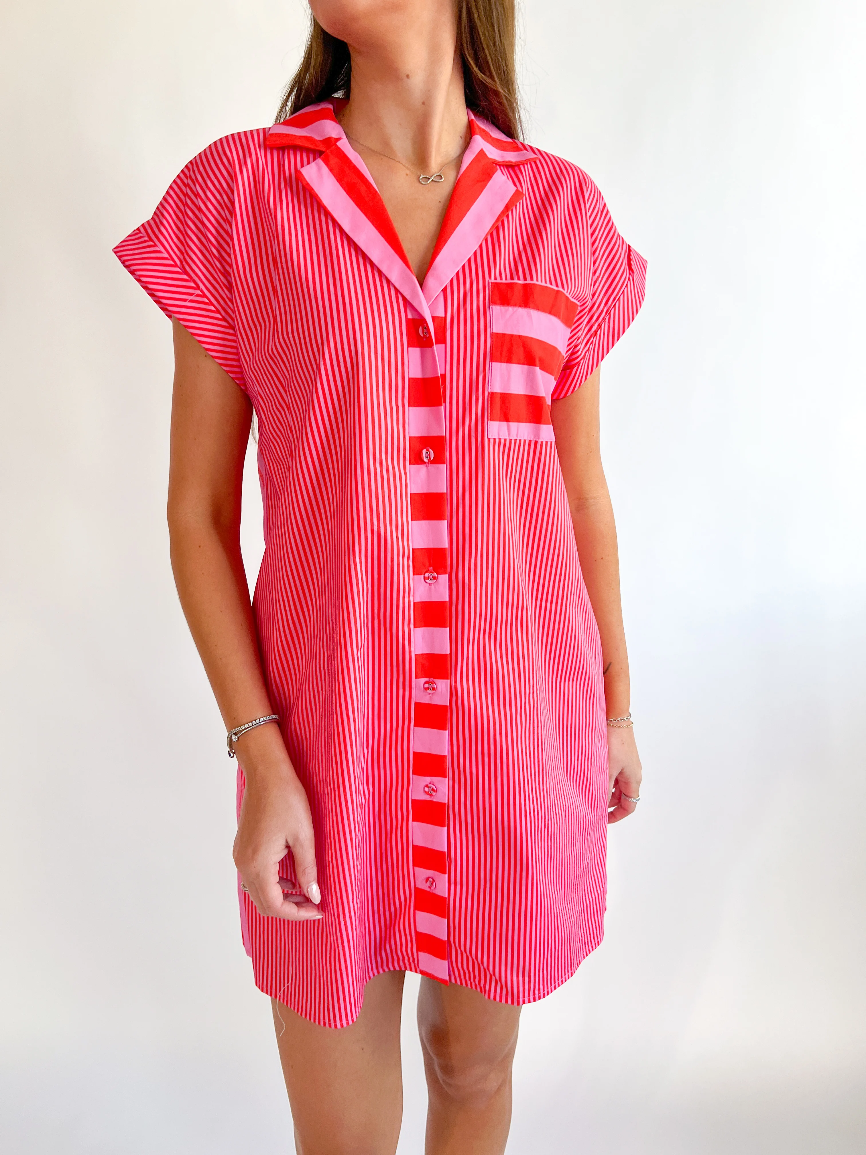 Multi Striped Shift Dress