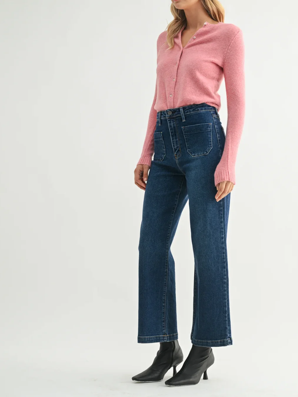 Patch Pocket Wide Leg Denim - Image 3