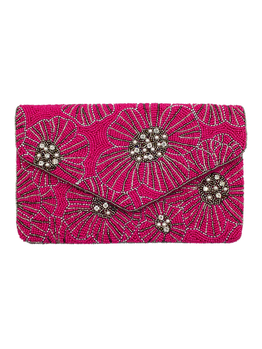 Peony Beaded Clutch
