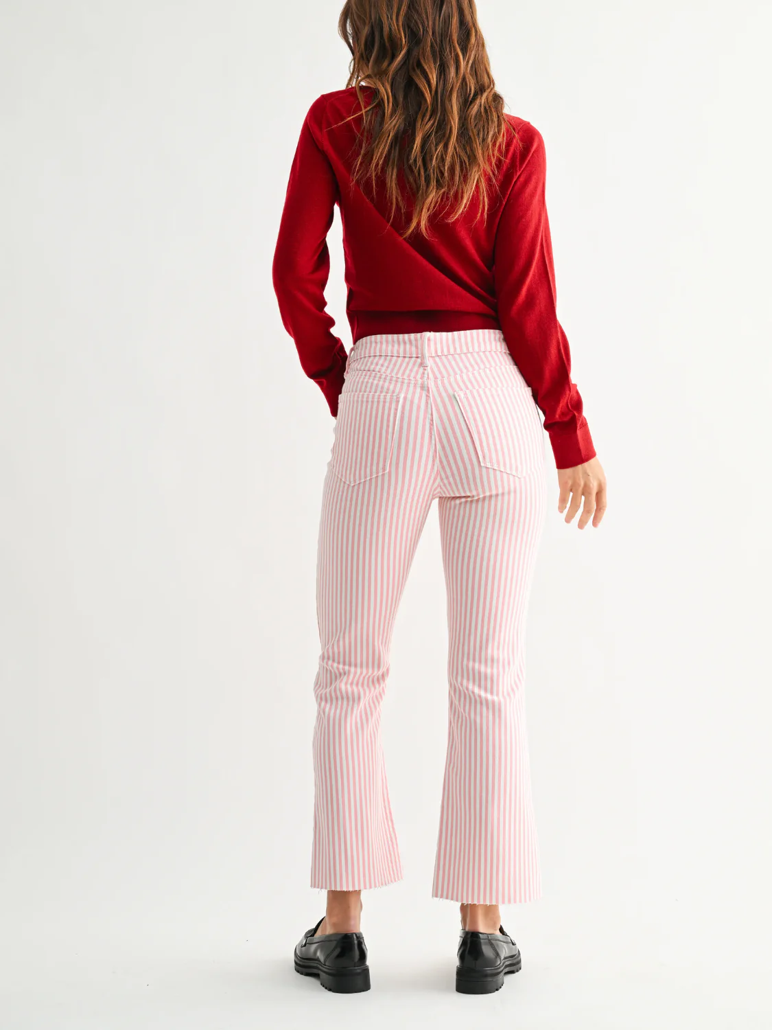 Pink Stripe Tonal Crop Flare - Image 4