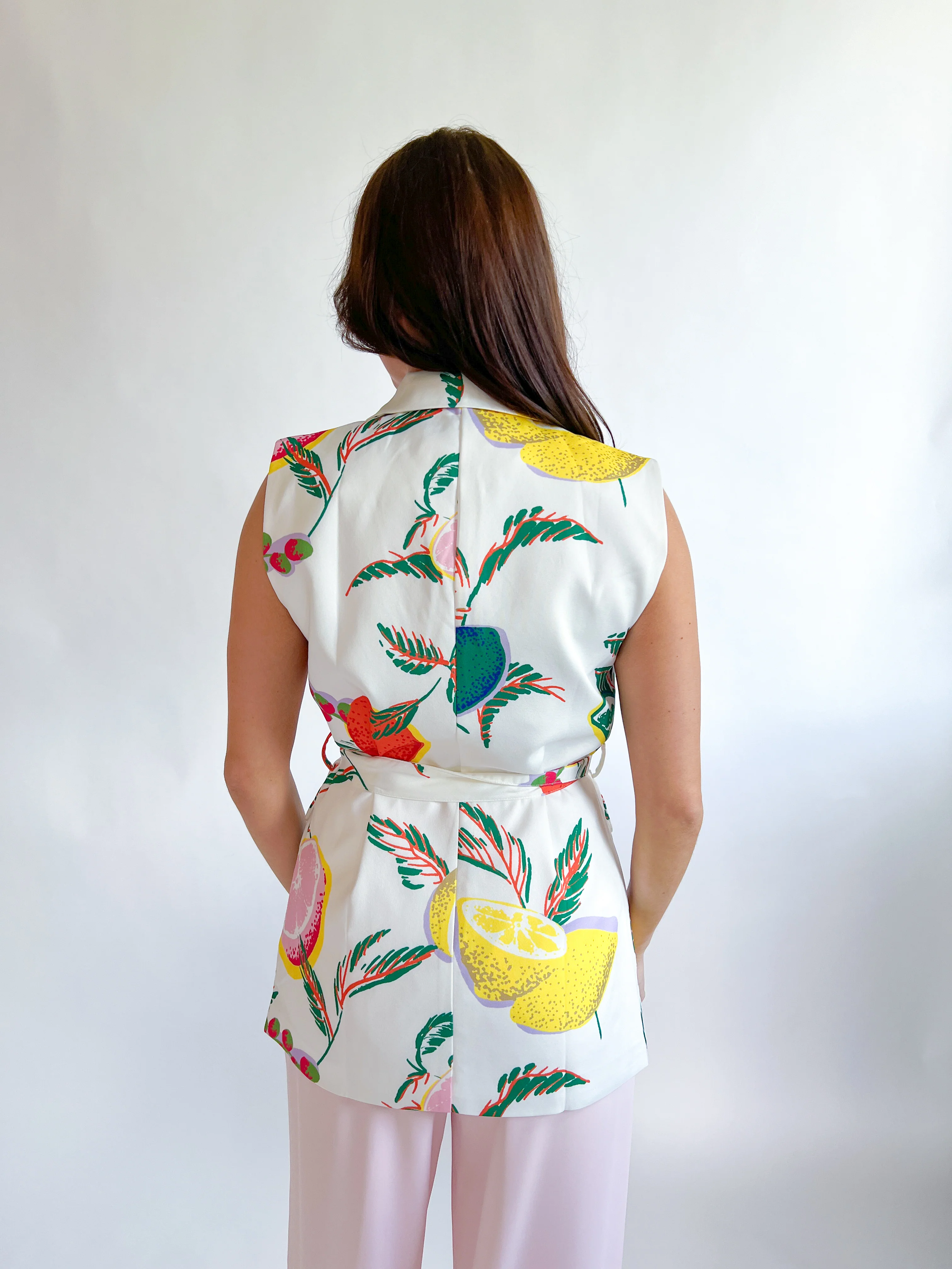 Printed V-Neck Sleeveless Vest - Image 2