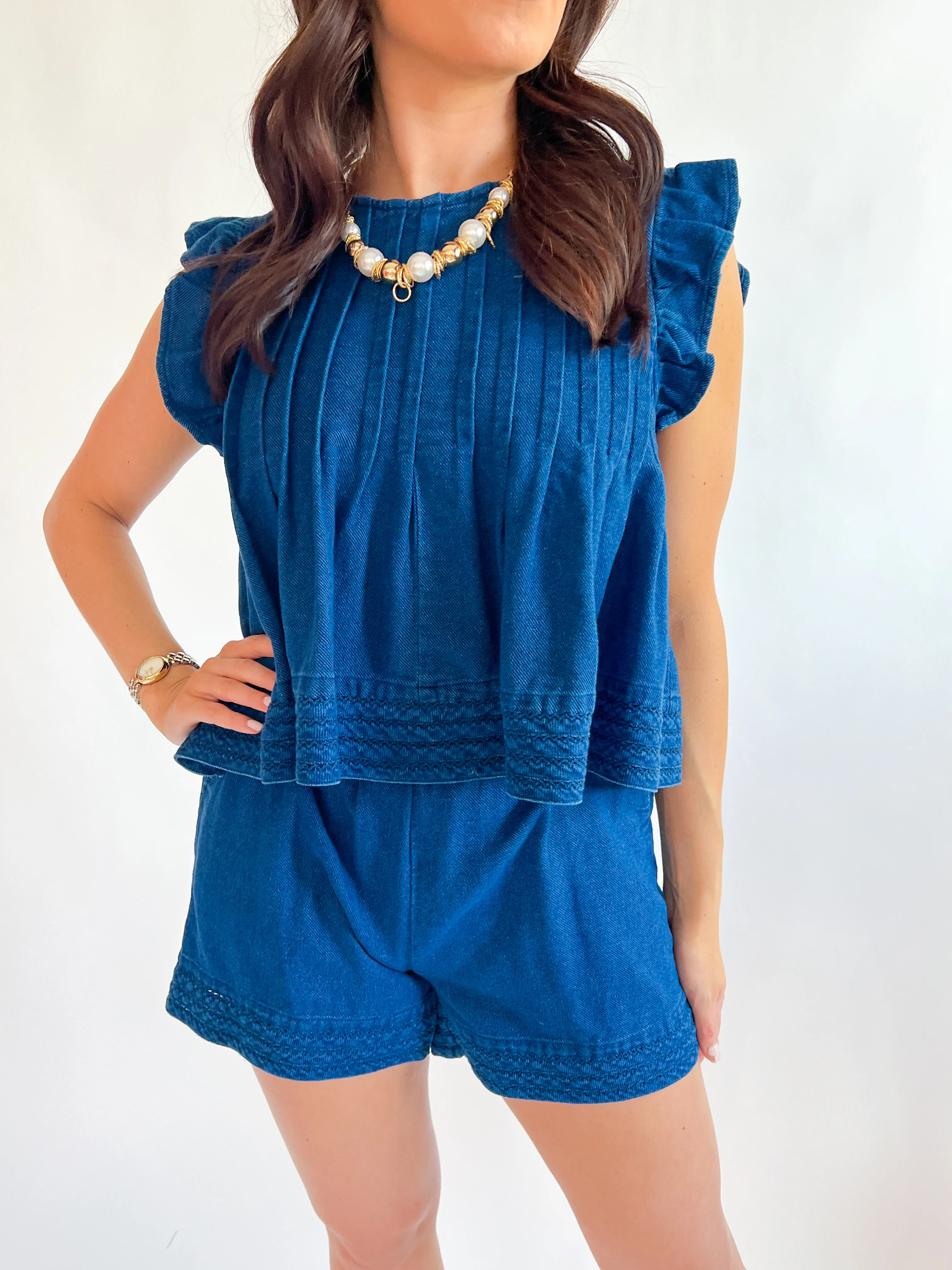 Pull On Soft Denim Shorts - Image 4