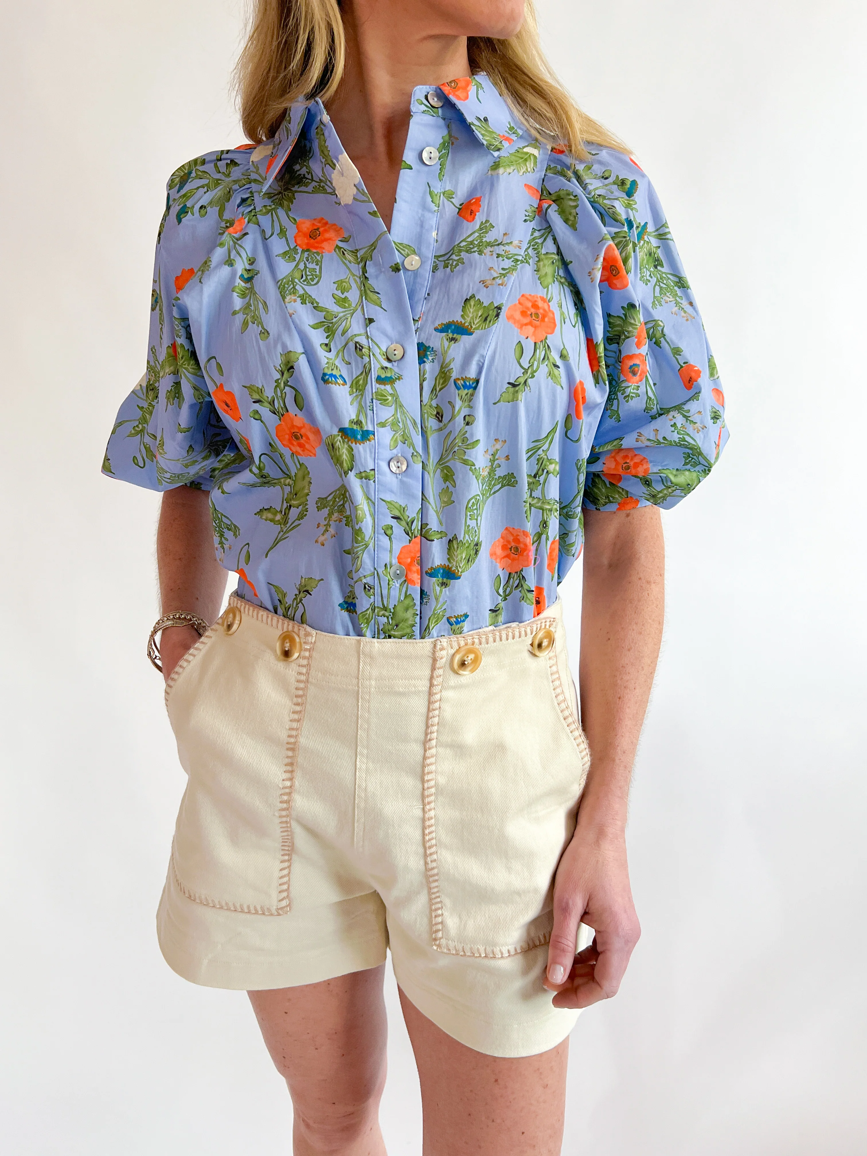 Floral Print 3/4 Sleeve Top