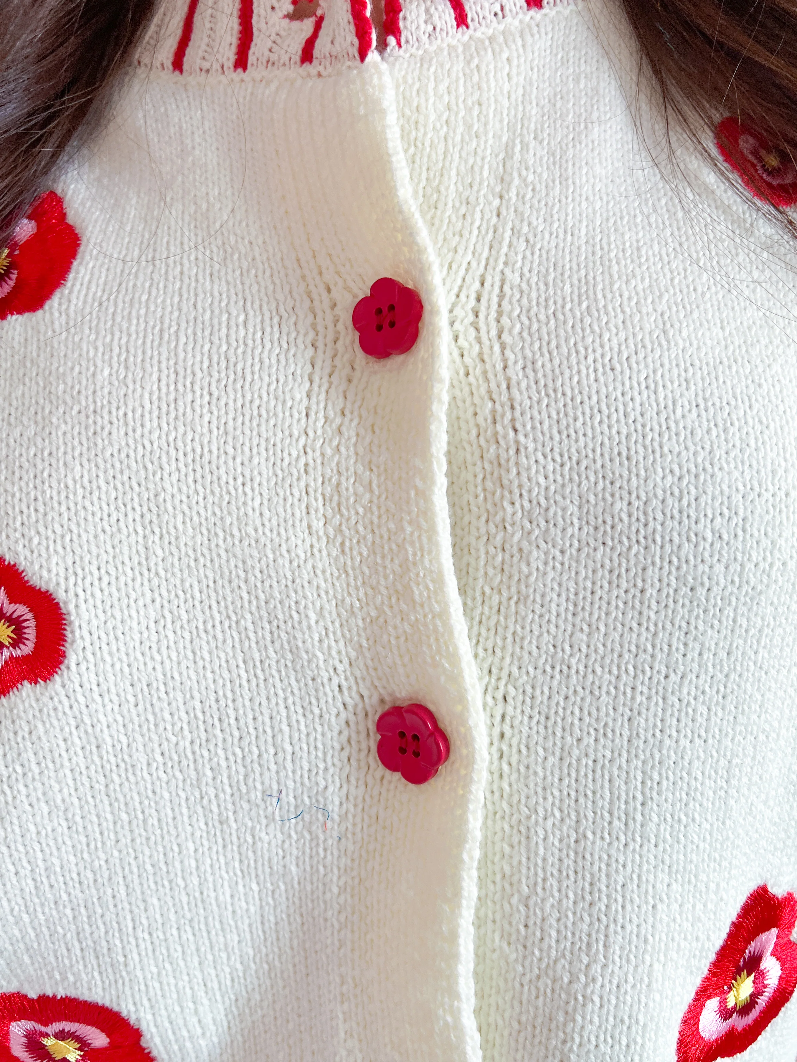 Floral Embroidered Short Sleeve Cardigan - Image 3