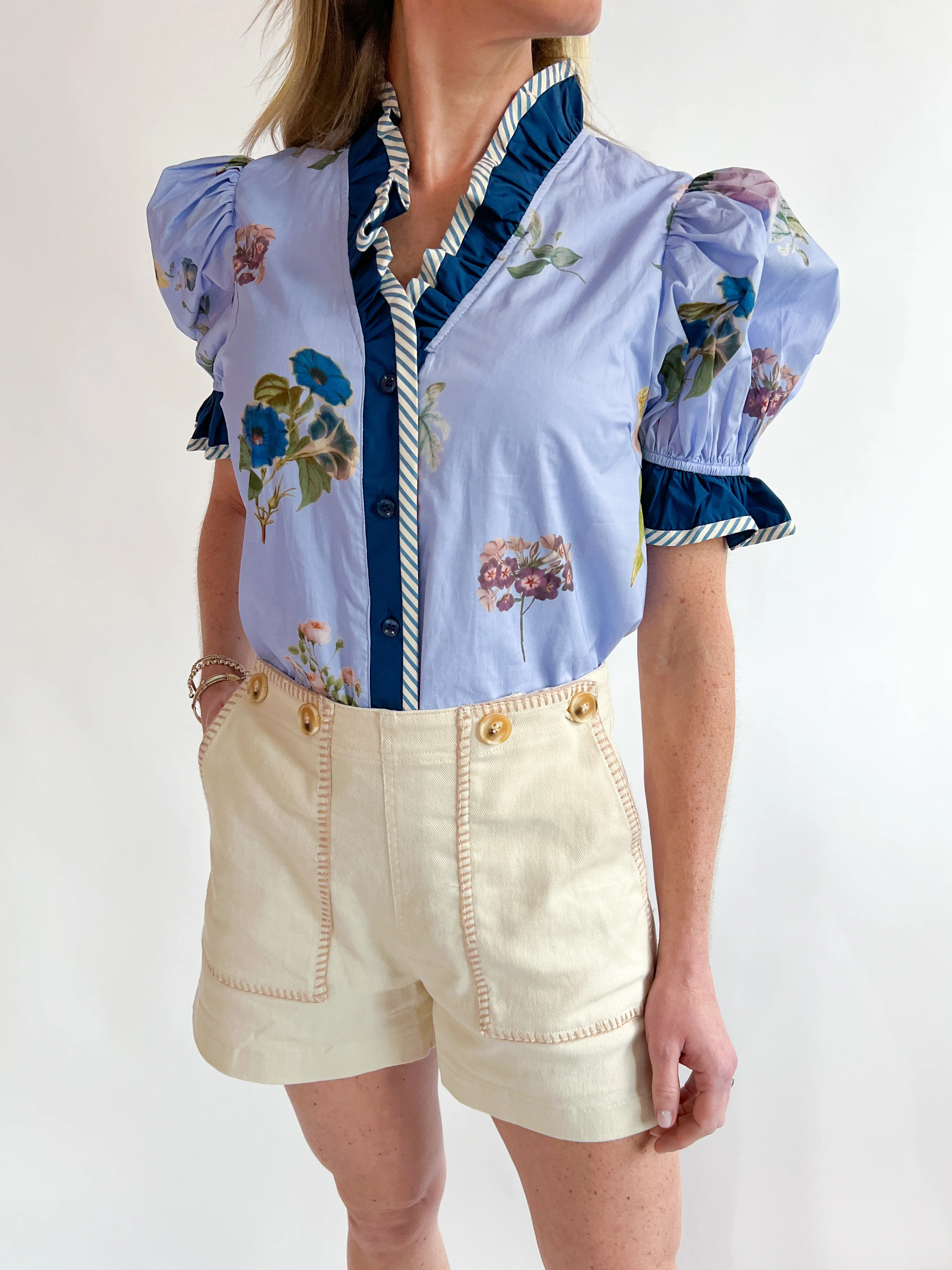 Sheena Floral Contrast Trim Top