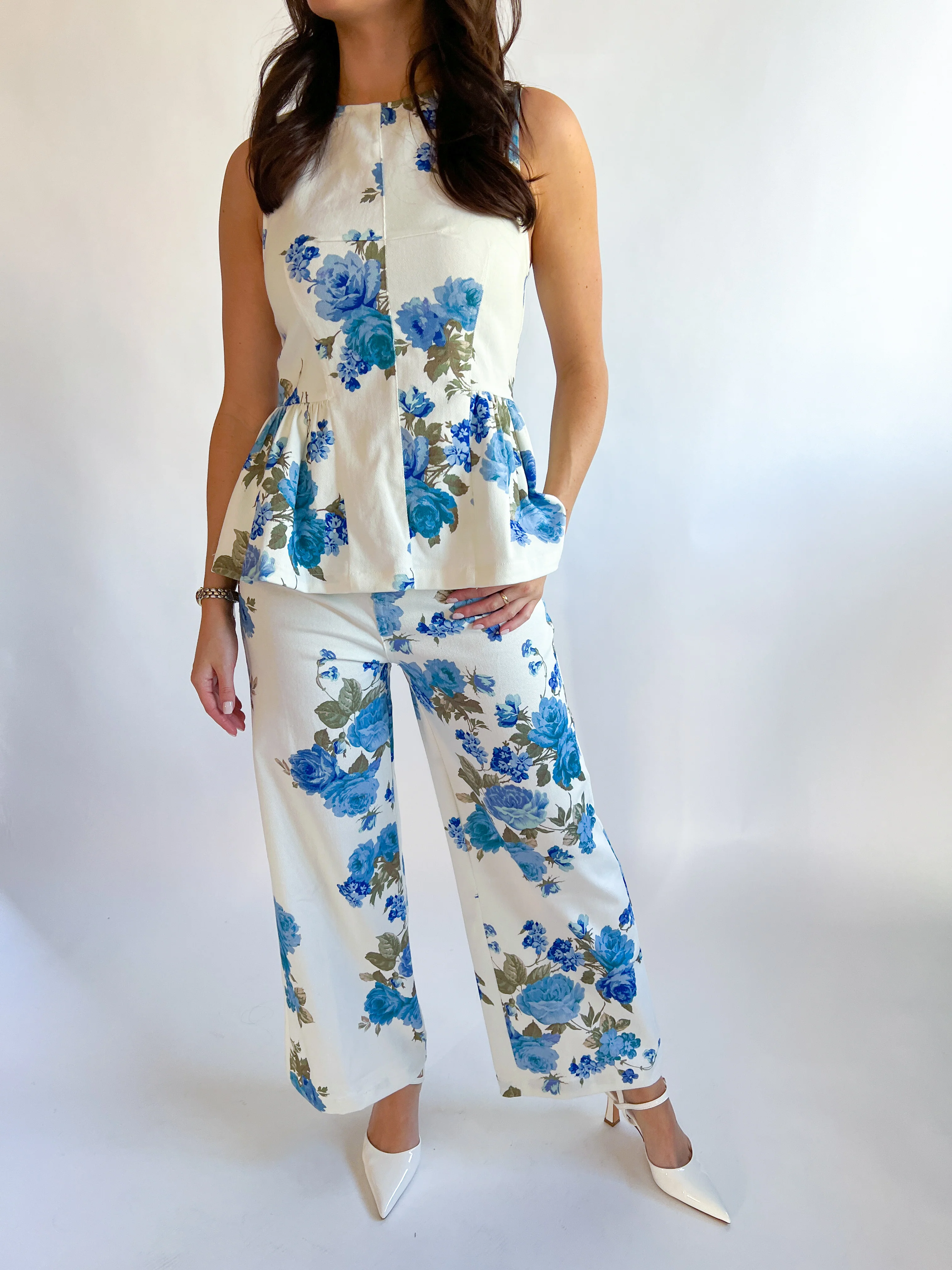 Floral Print Peplum Top - Image 2