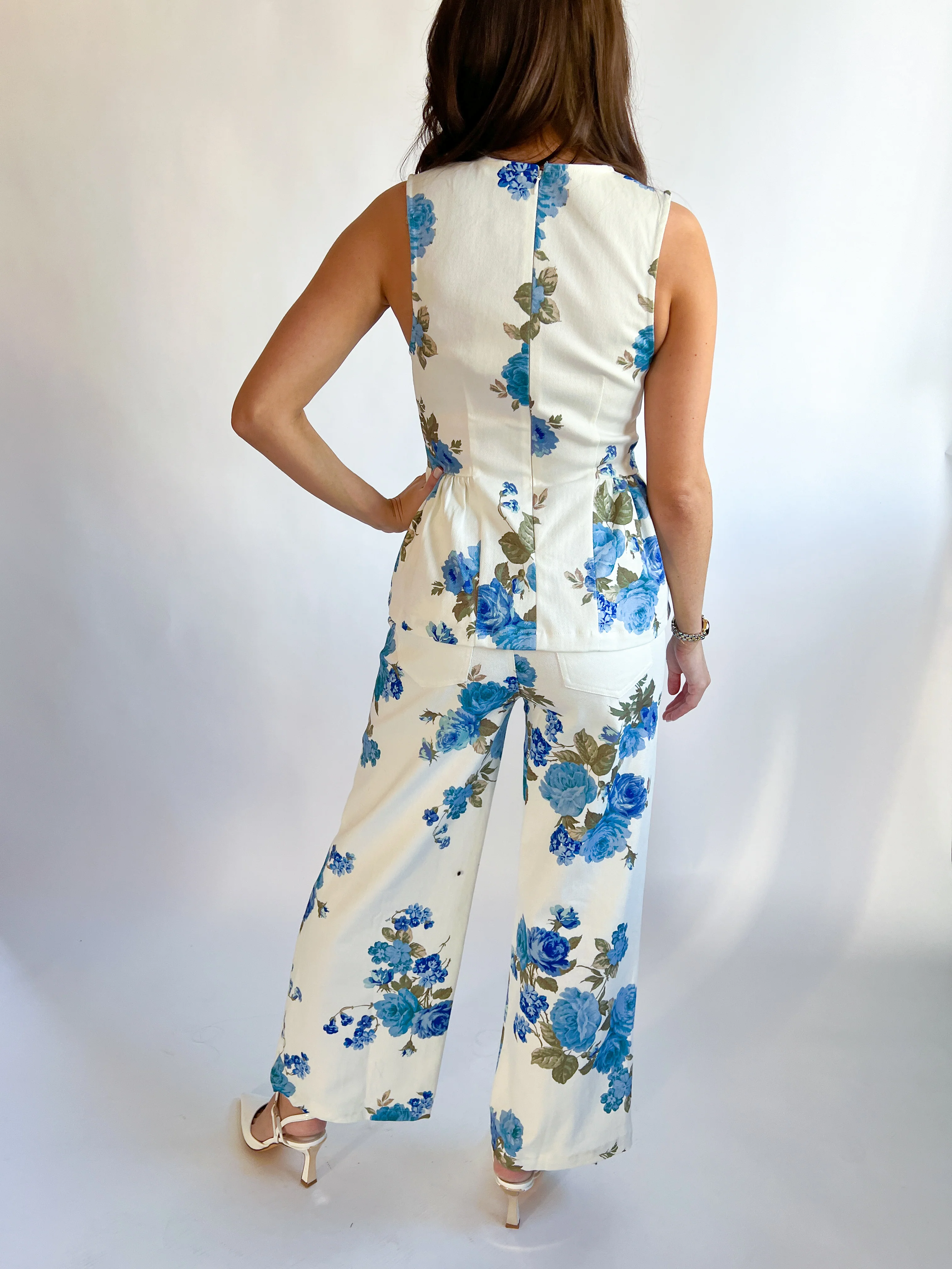Floral Print Peplum Top - Image 3