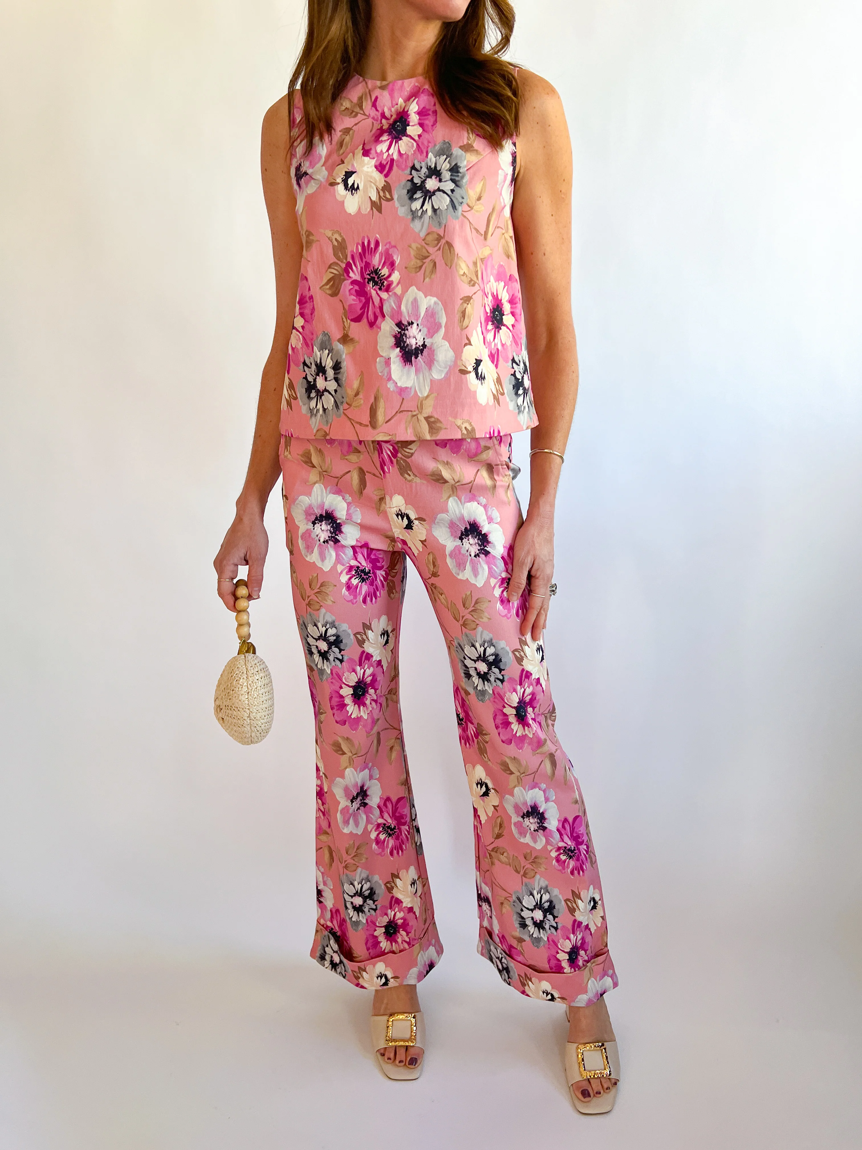 Pink Floral Sleeveless Top - Image 3
