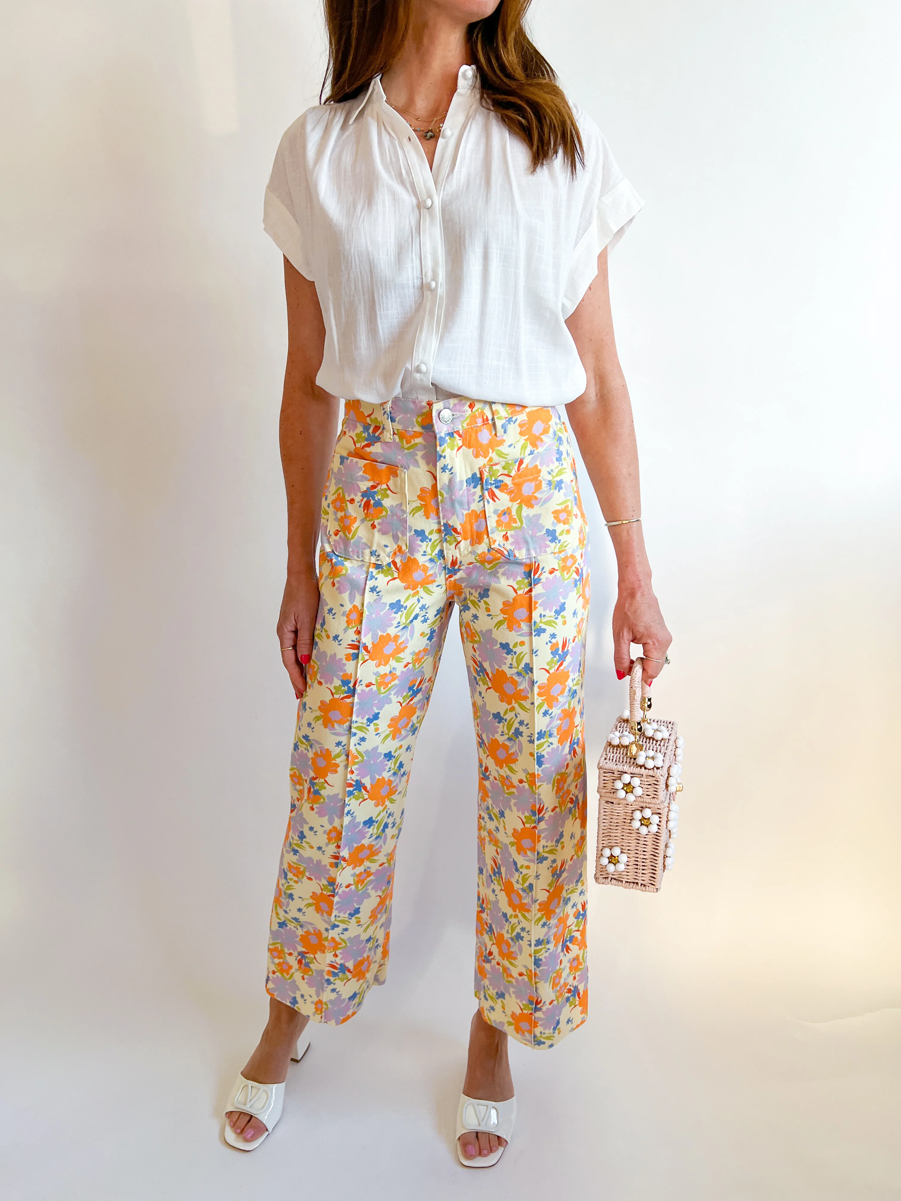 Multi Floral Straight Pant