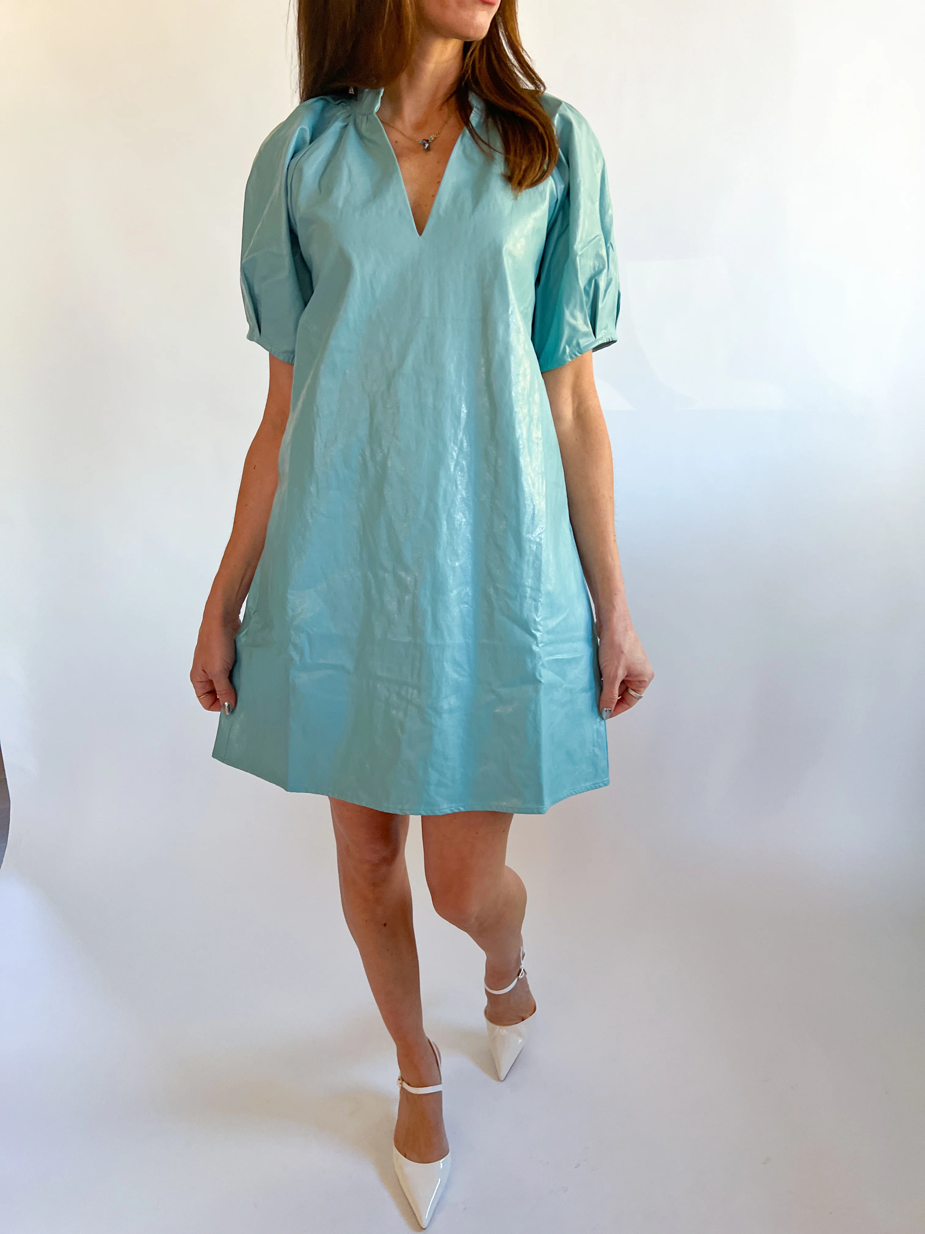 Annabelle Leather Mini Dress - Image 3