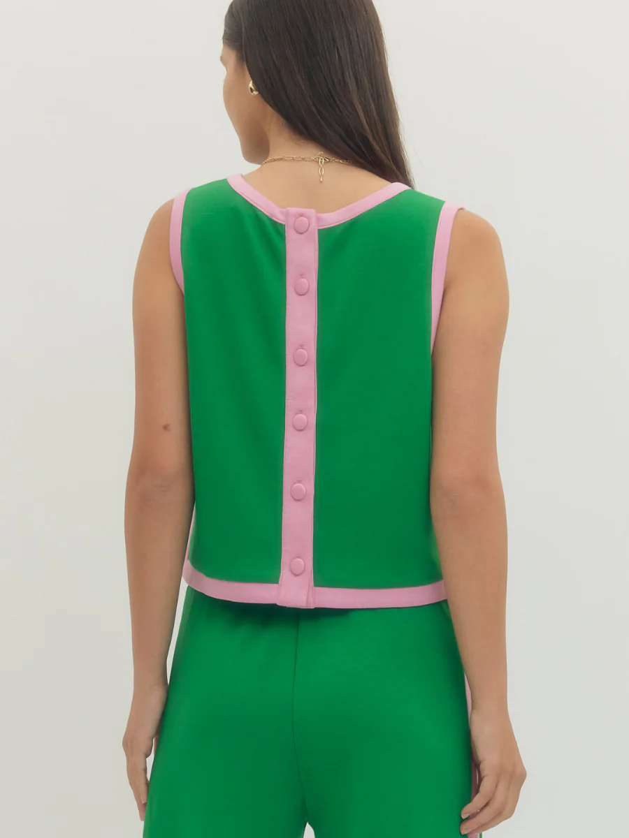 Contrast Stripe Sleeveless Top - Image 3