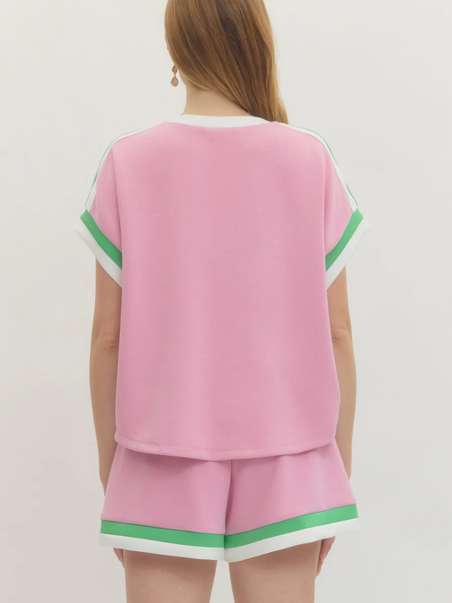 Contrast Stripe Drawstring Shorts - Image 3