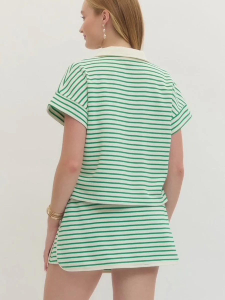 Green Pinstripe Skirt - Image 4