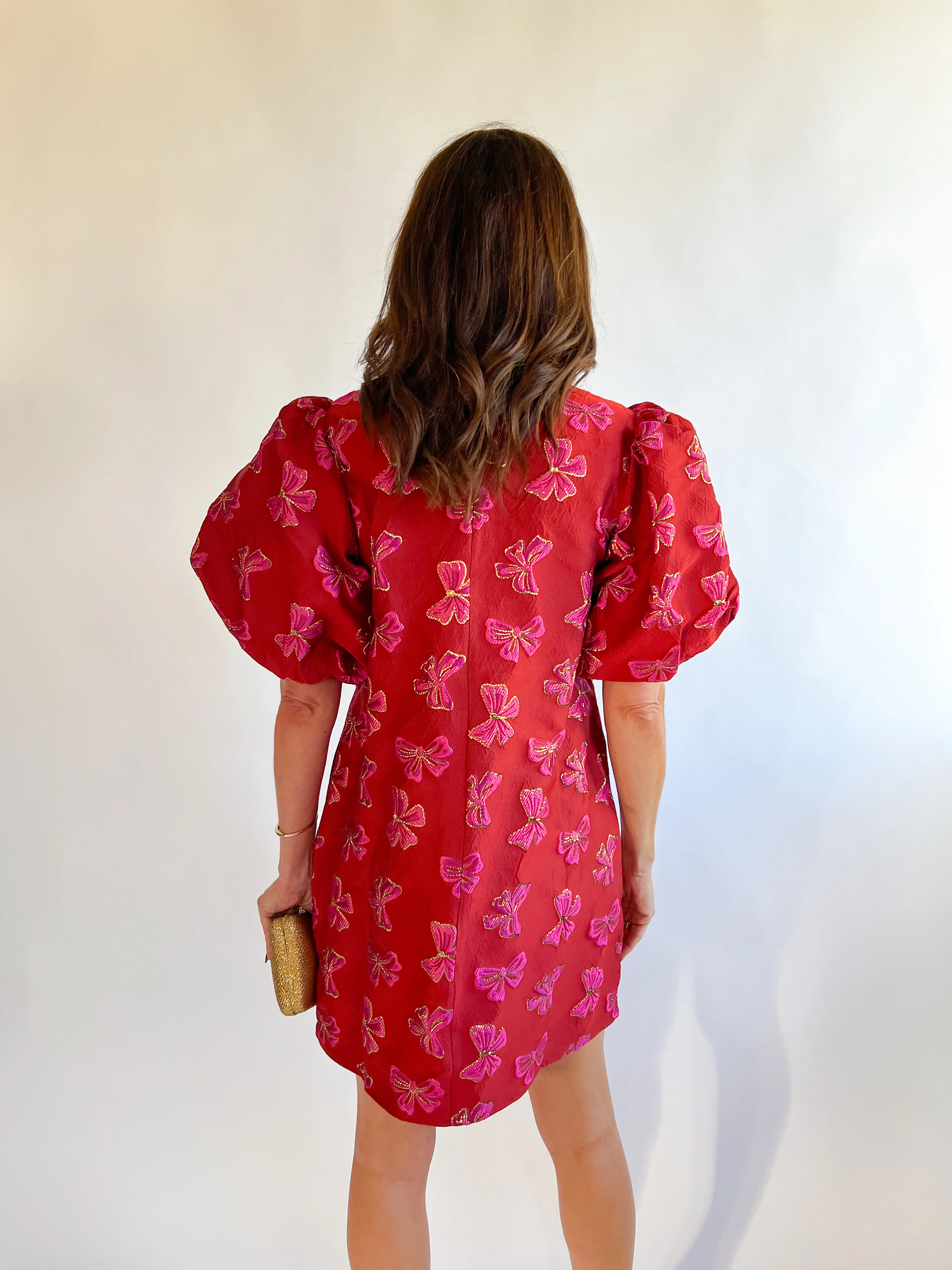 Jill Puff Sleeve Bows Mini Dress - Image 5