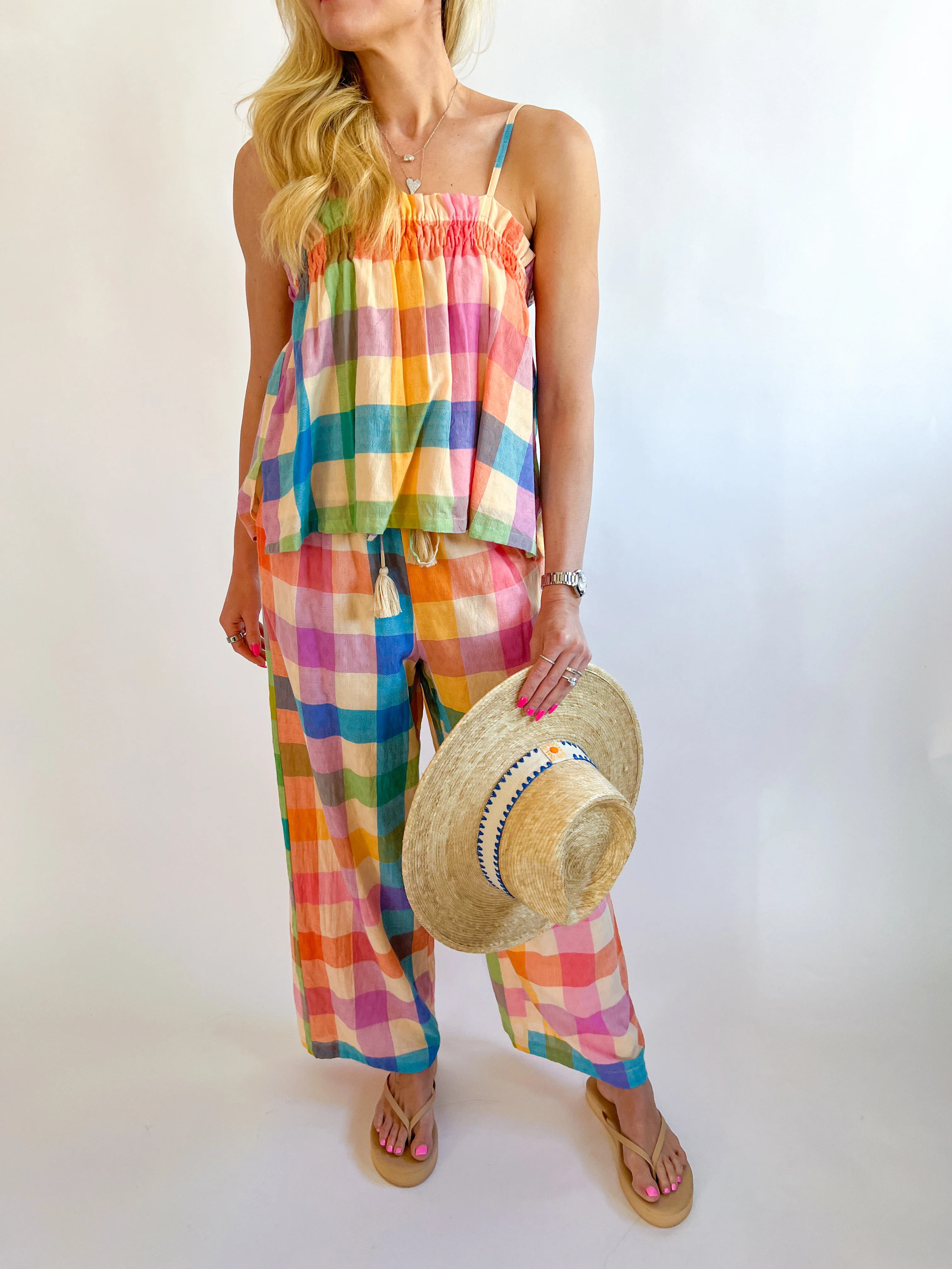 Rainbow Plaid Daphne Pant