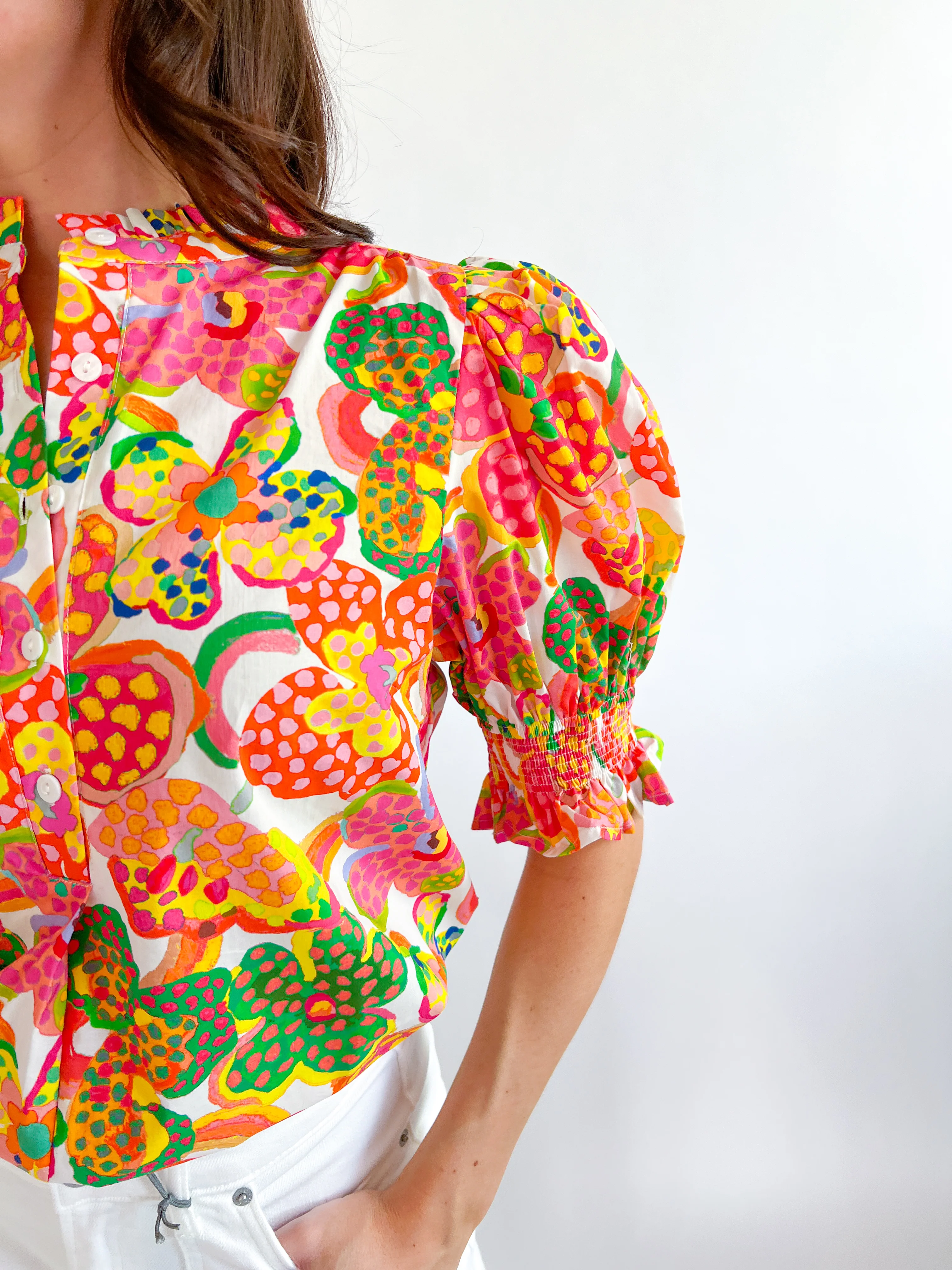Retro Floral Short Sleeve Top - Image 3