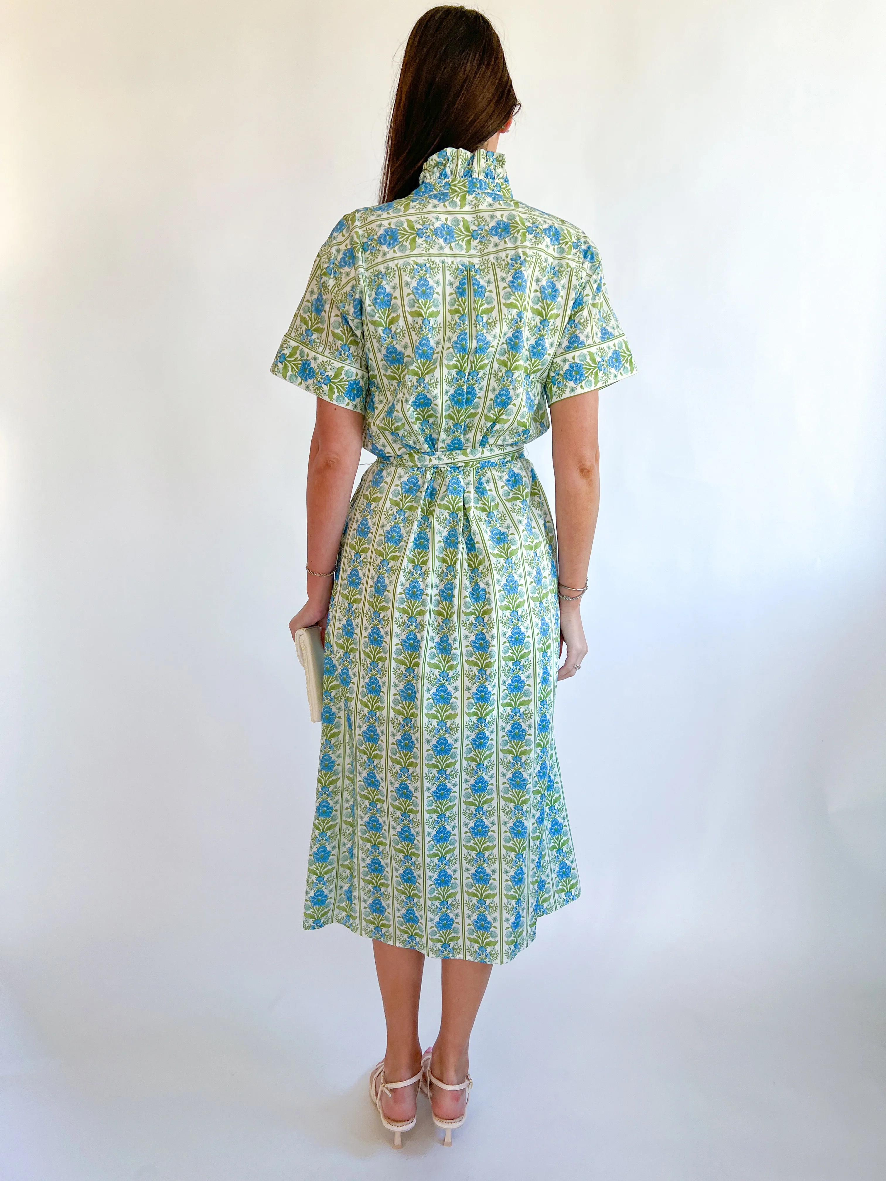Ruffle Neck Tie Waist Dress - Image 2